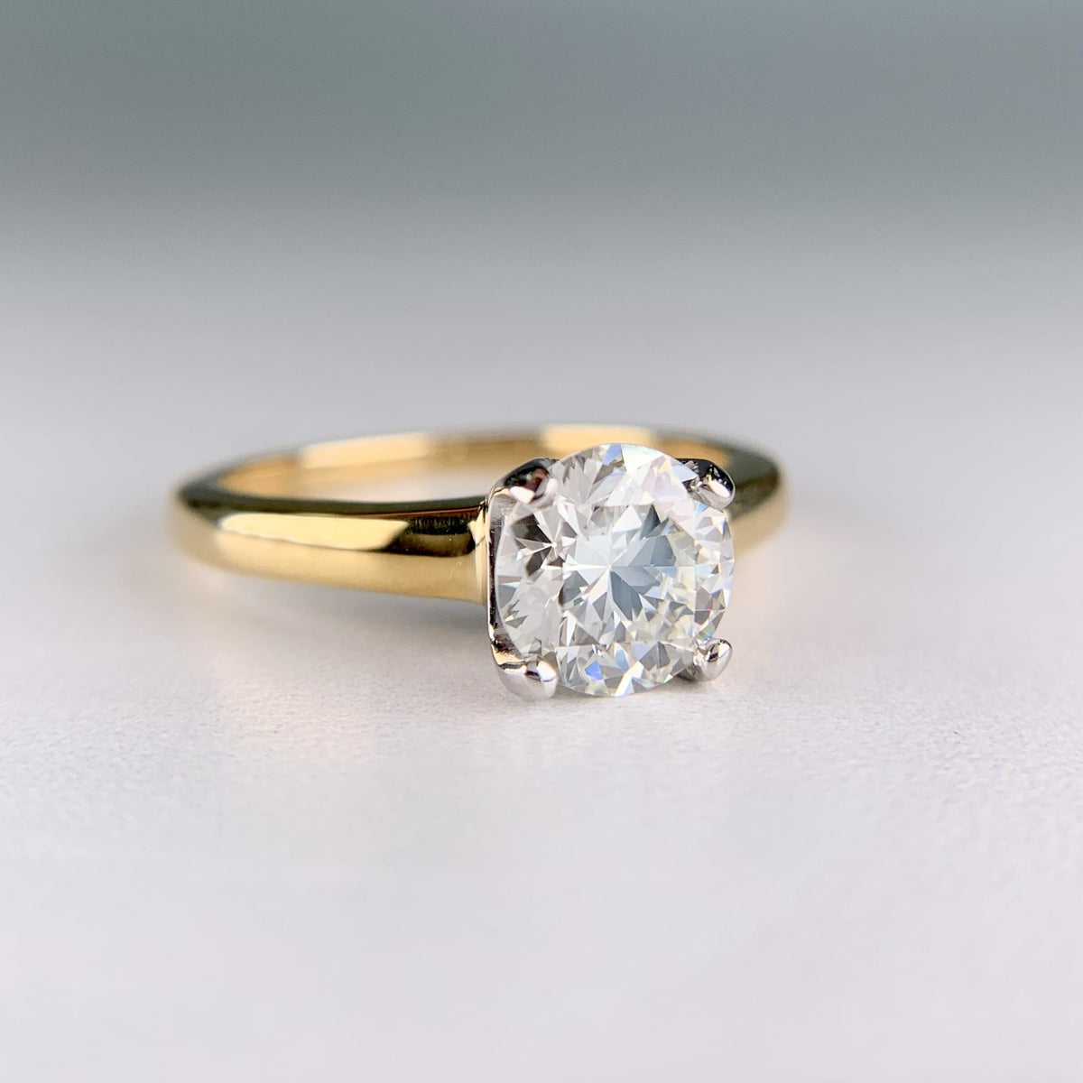 1940's Vintage GIA Transitional Cut Diamond Engagement Ring 18k/Platinum
