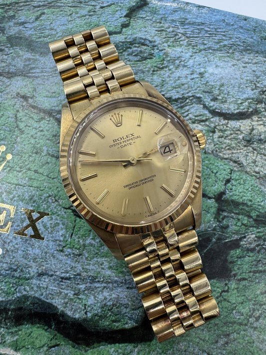 Rolex 15037 Date 14K Yellow Gold Rare Collectible