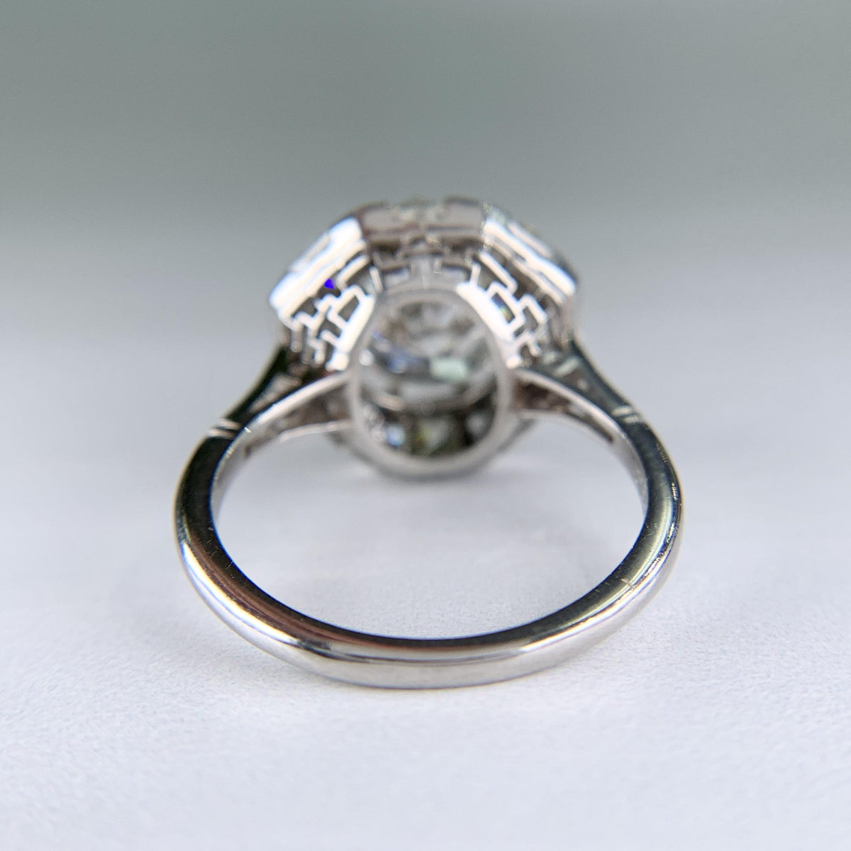 Estate Old European and French Cut Diamond Engagement Ring Platinum