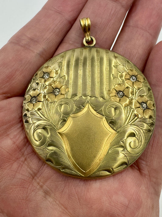 Victorian Gold Filled Flower Locket Circa 1910