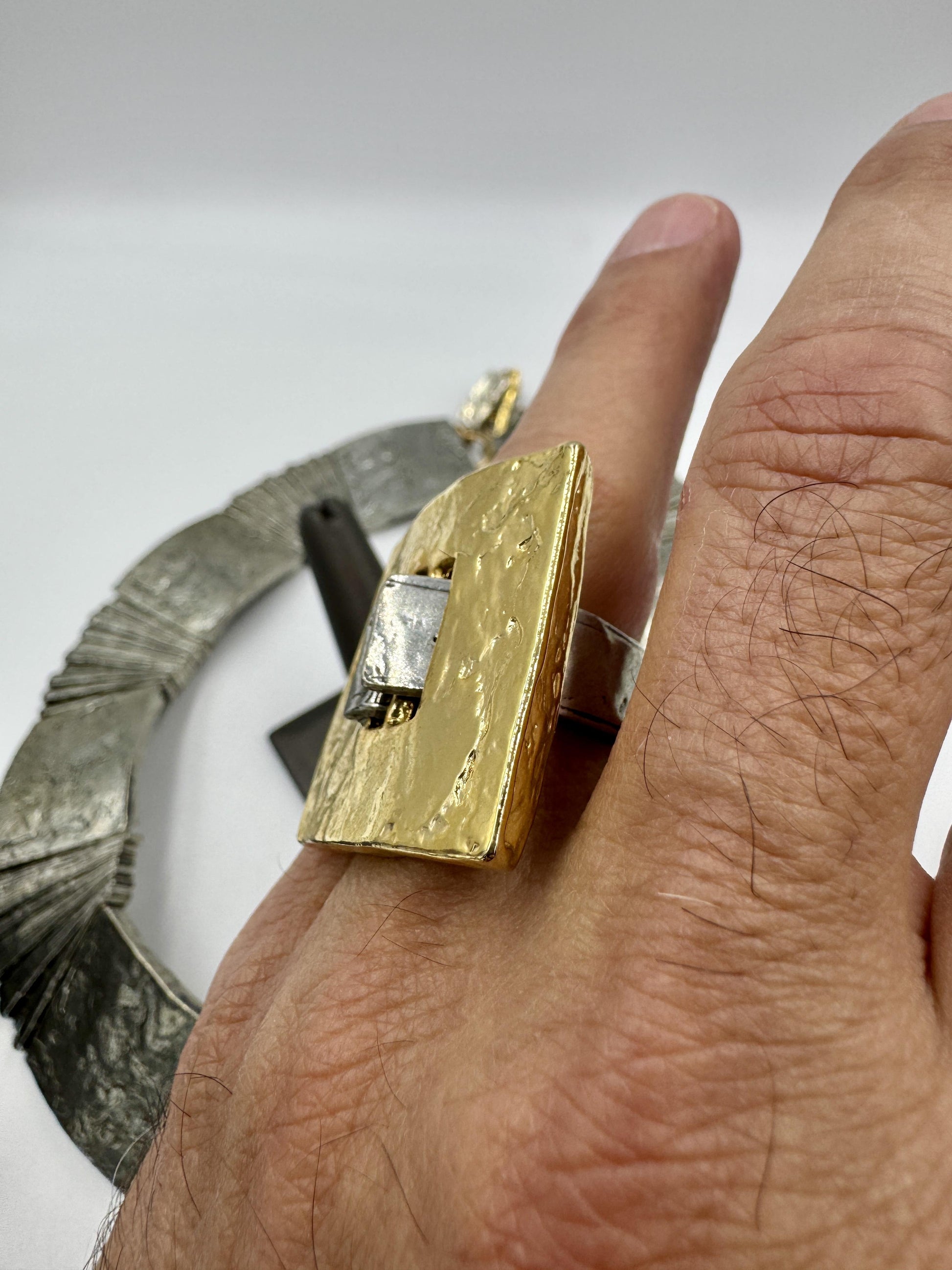 Anne Marie Chagon Parure Brutalist Set Bracelet Neckkace Ring