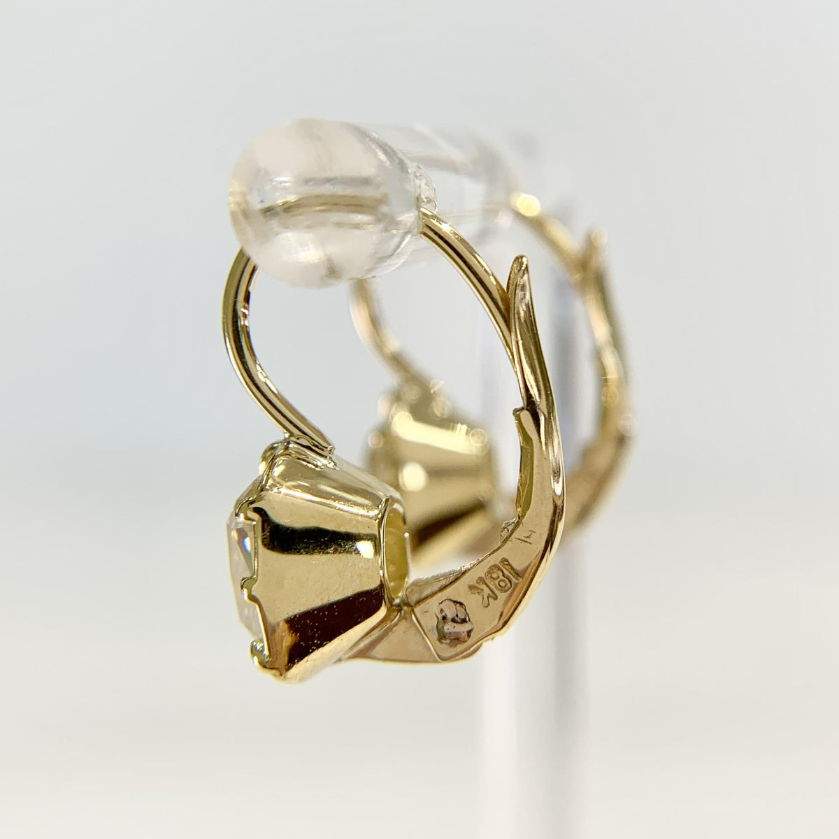Collet Set GIA Old Mine Cut Cushion Diamond Drop Earrings 18k Yellow Gold
