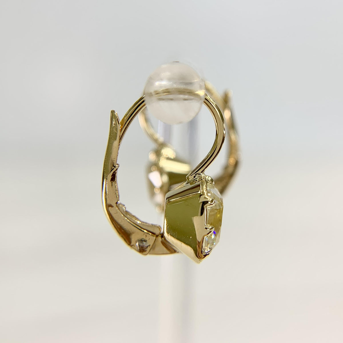 Collet Set GIA Old Mine Cut Cushion Diamond Drop Earrings 18k Yellow Gold