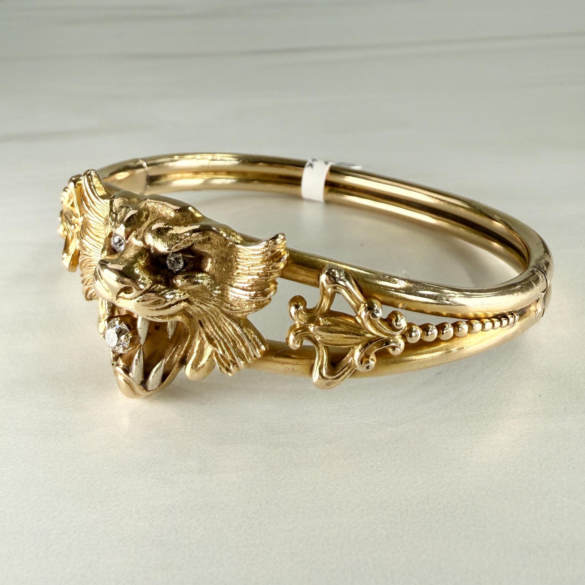 Antique 1905 Art Nouveau Griffin Bracelet 14k Yellow Gold