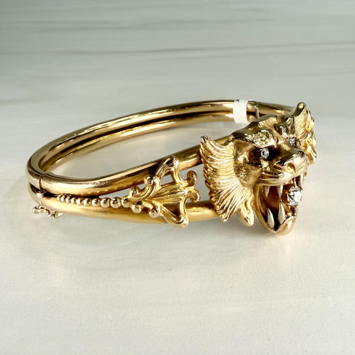 Antique 1905 Art Nouveau Griffin Bracelet 14k Yellow Gold