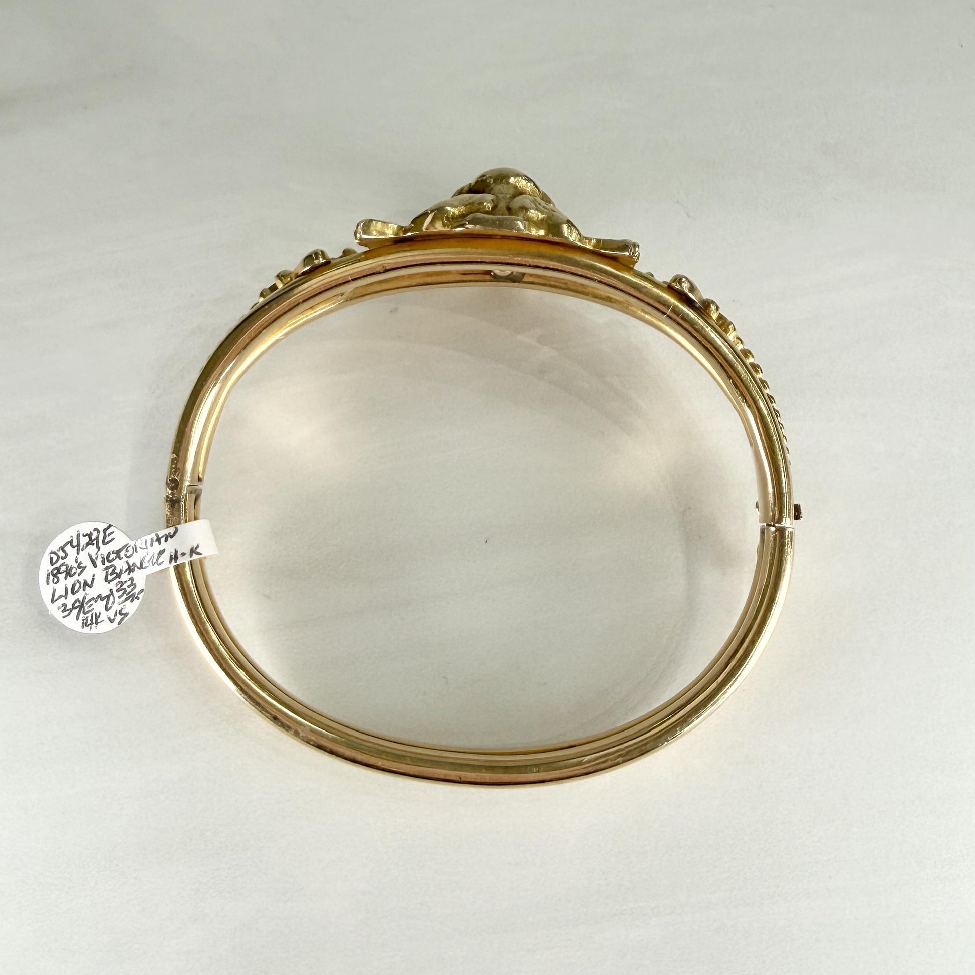 Antique 1905 Art Nouveau Griffin Bracelet 14k Yellow Gold