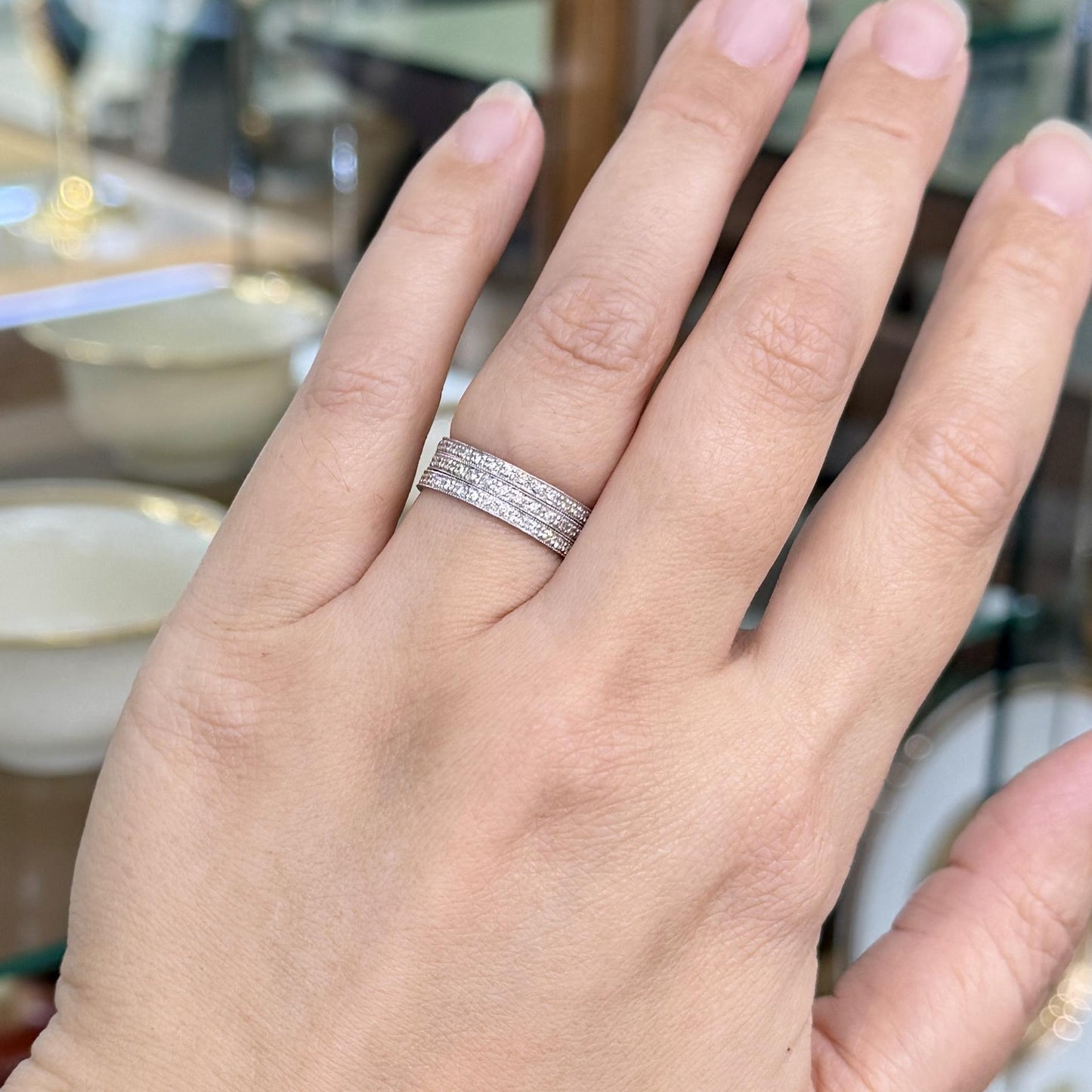 Diamond Eternity Band Ring Platinum