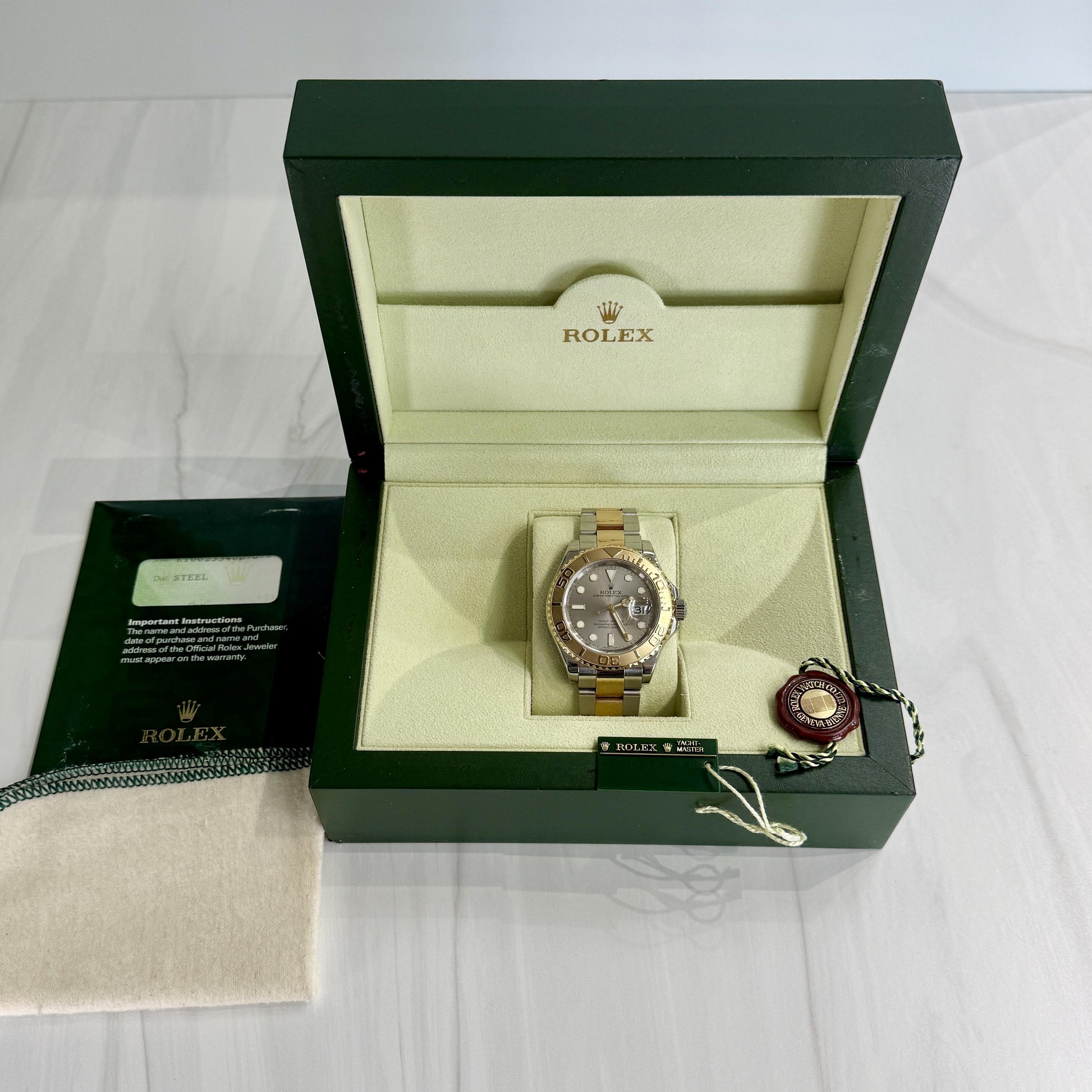 Rolex Yacht-Master 40mm Slate Gray Two-Tone 18K and Steel Watch 16623 Full Set