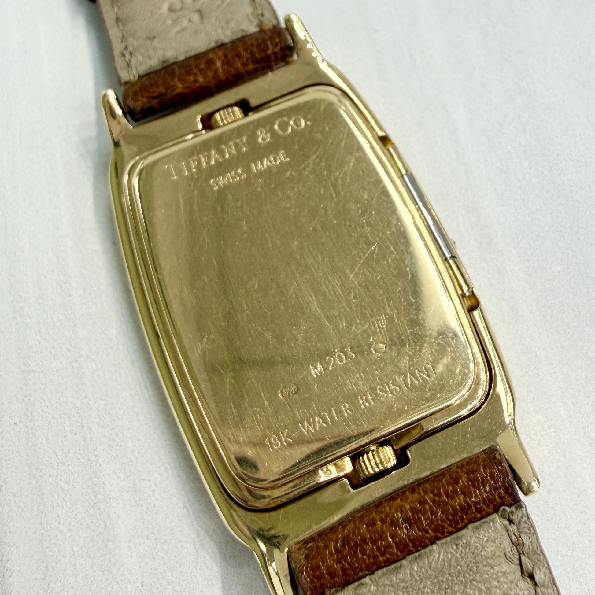 Vintage 1990's Tiffany & Co. Dual Time Quartz Flip Watch 18k Yellow Gold