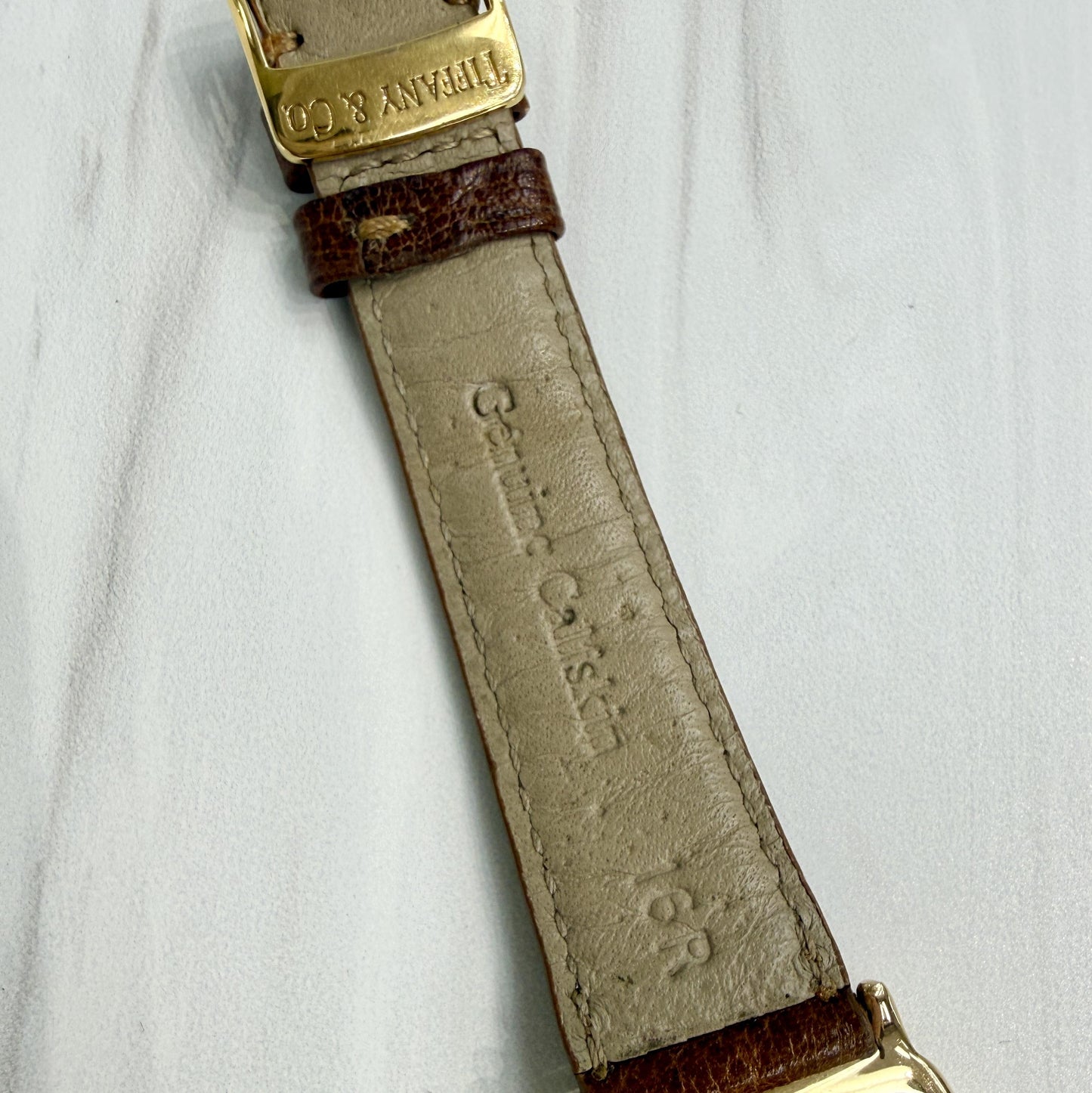 Vintage 1990's Tiffany & Co. Dual Time Quartz Flip Watch 18k Yellow Gold