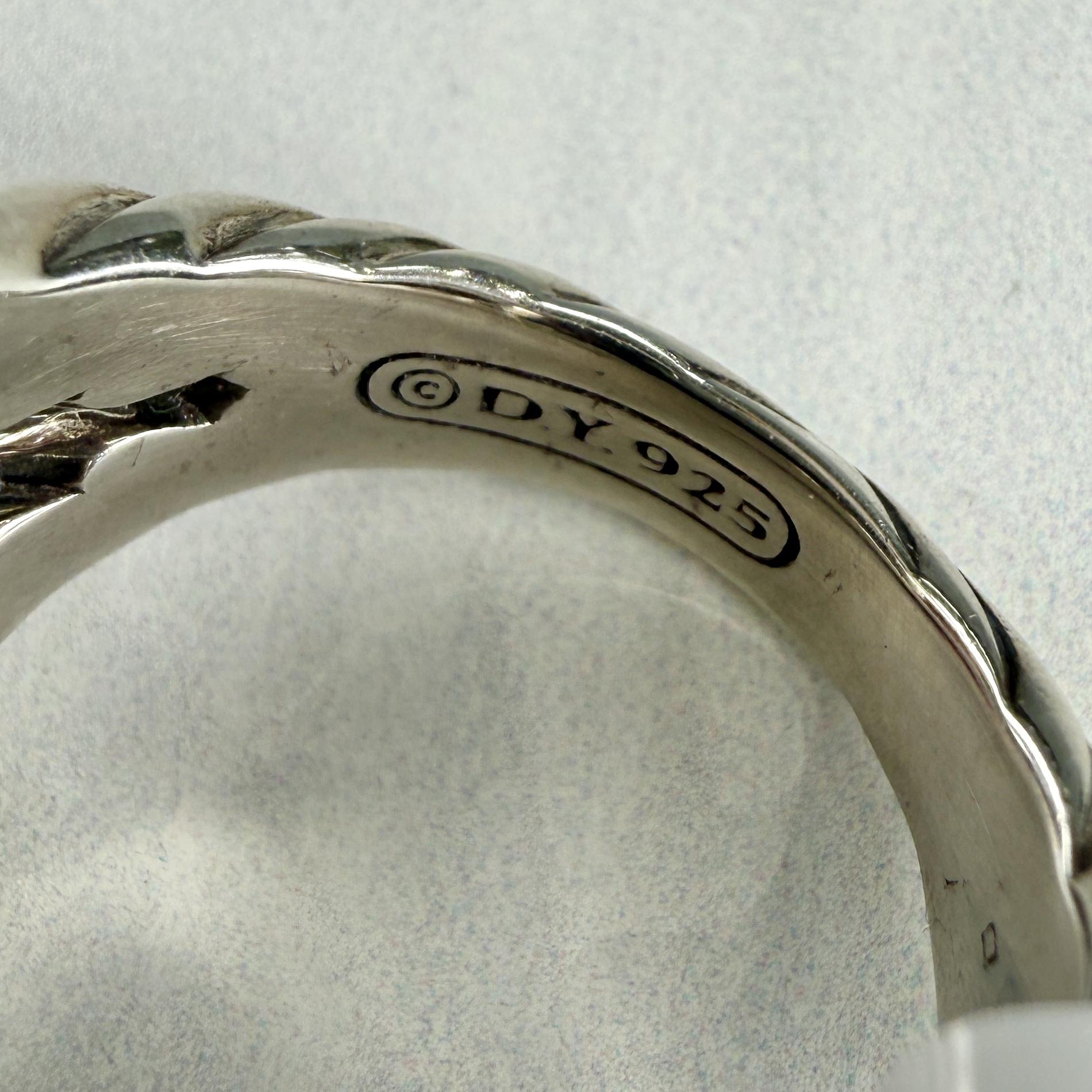 David Yurman Diamond Quartz and Hematite Statement Ring Sterling Silver