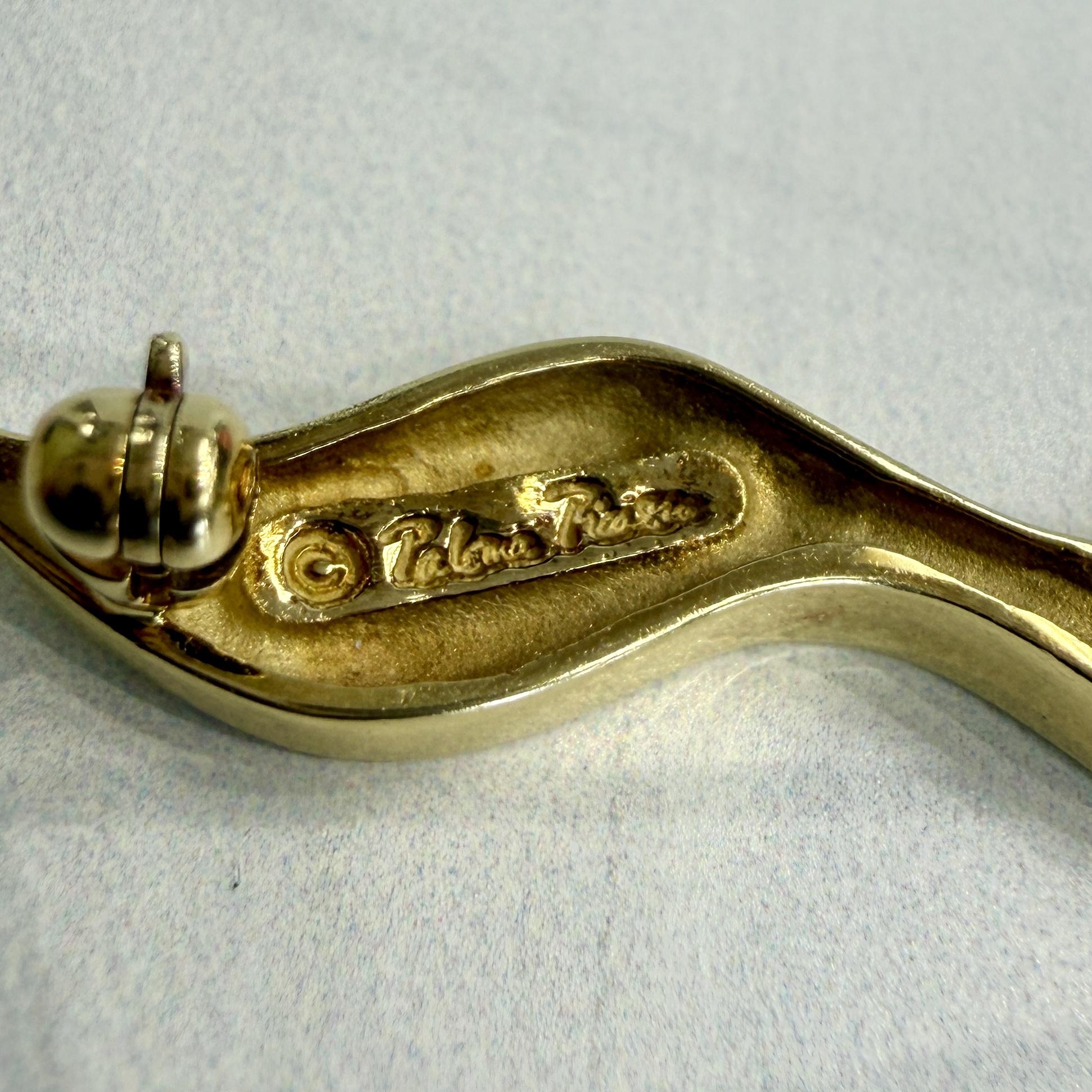 Tiffany & Co. Paloma Picasso Single Wave Brooch 18k Yellow Gold
