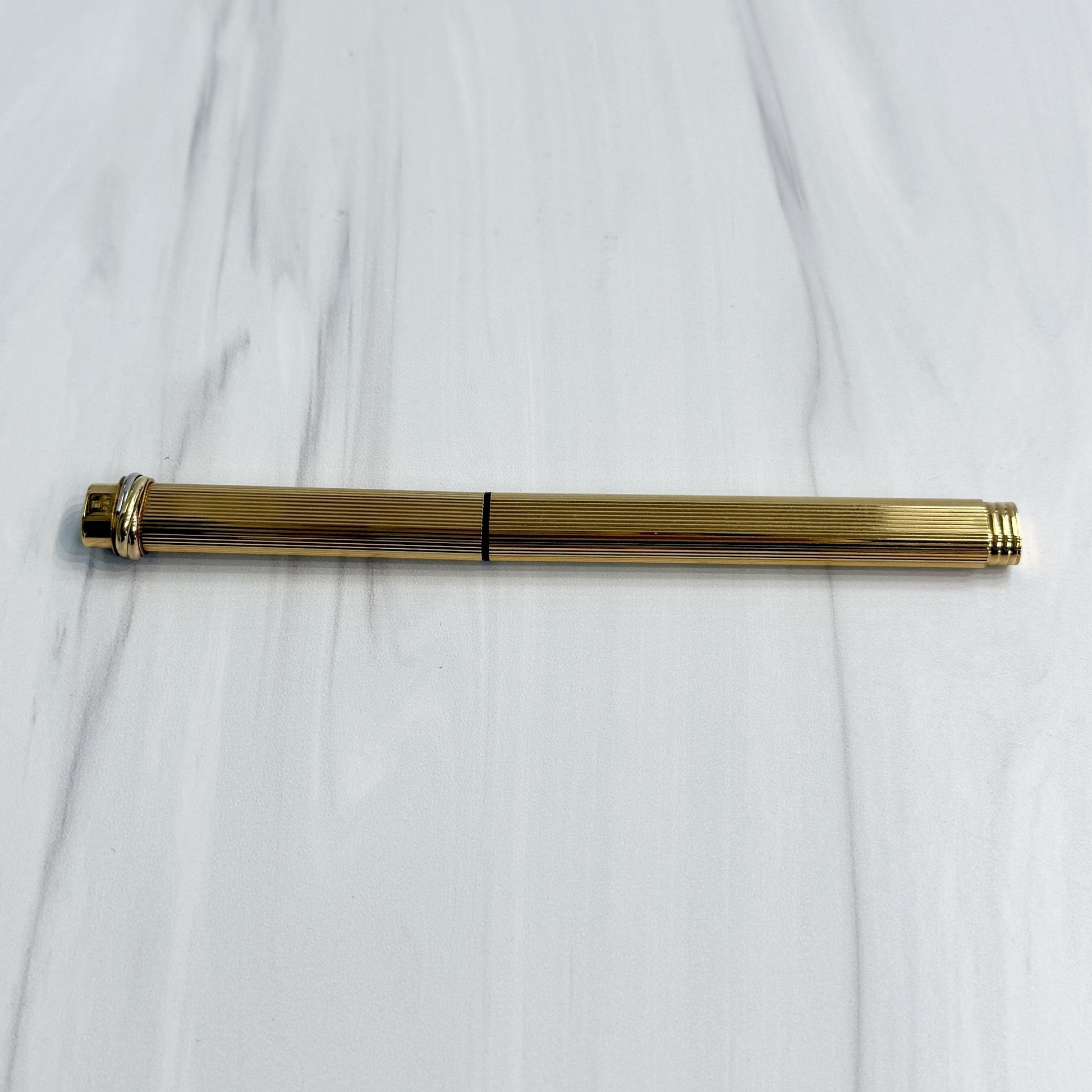 Must De Cartier Pen Vendome Trinity Ball Point 18k Gold Plated
