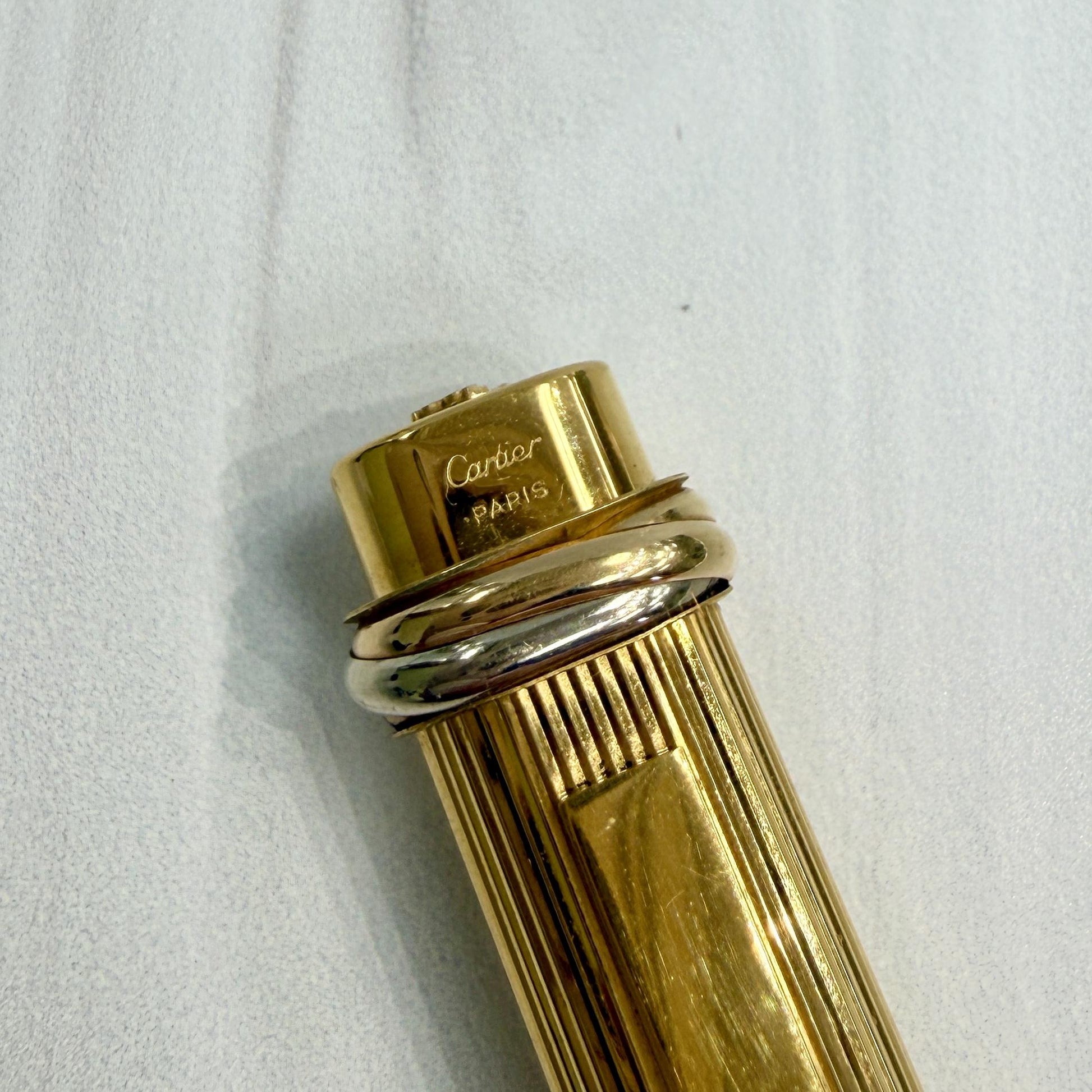 Must De Cartier Pen Vendome Trinity Ball Point 18k Gold Plated