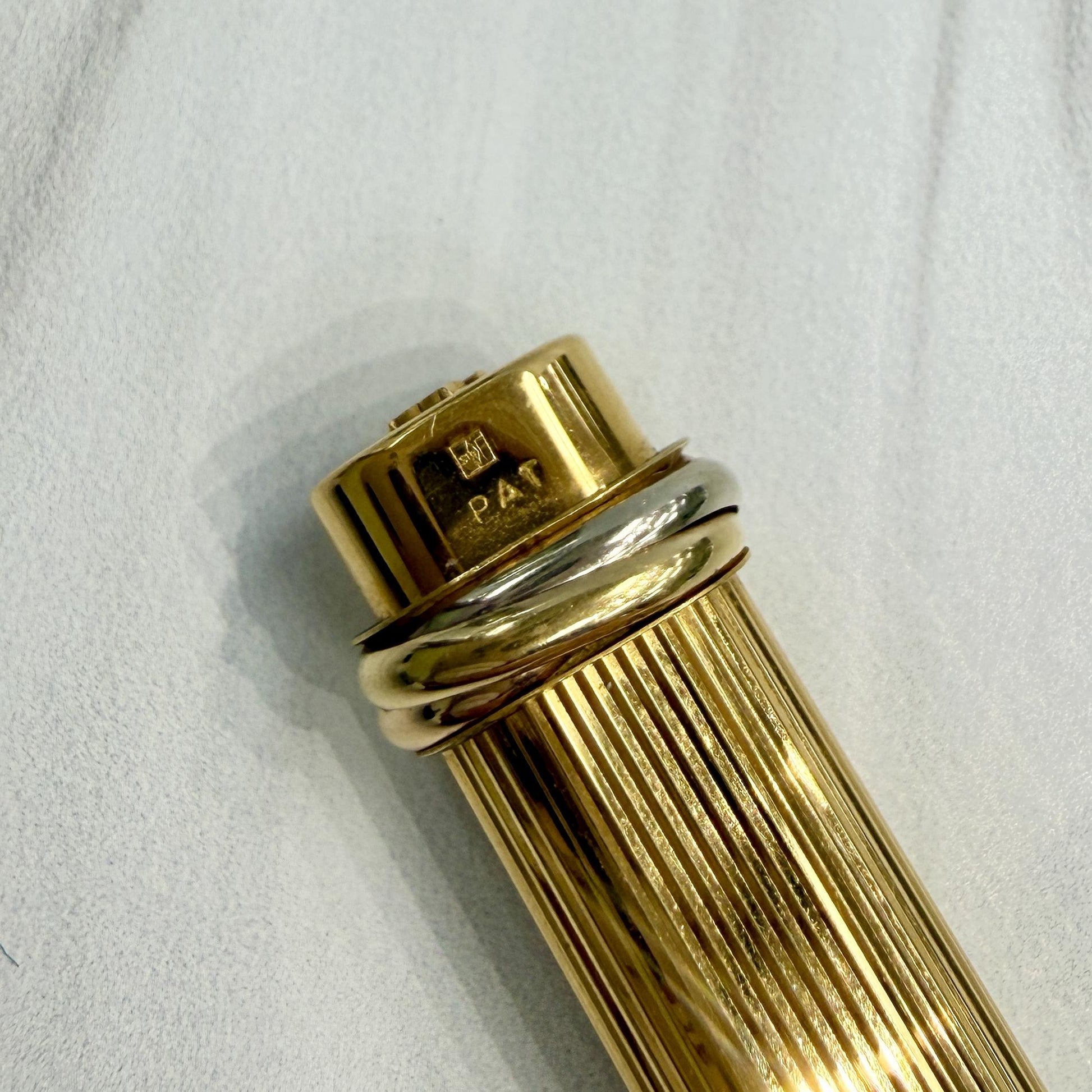 Must De Cartier Pen Vendome Trinity Ball Point 18k Gold Plated