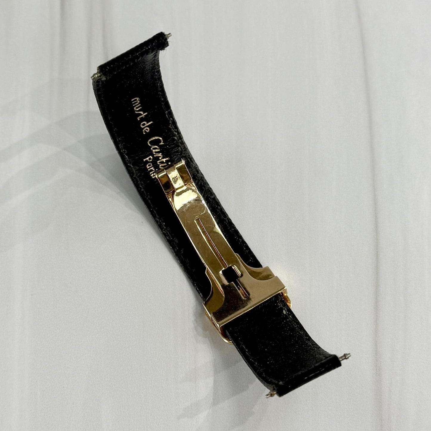 Cartier Deployment Buckle and Band Leather/18k Yellow Gold