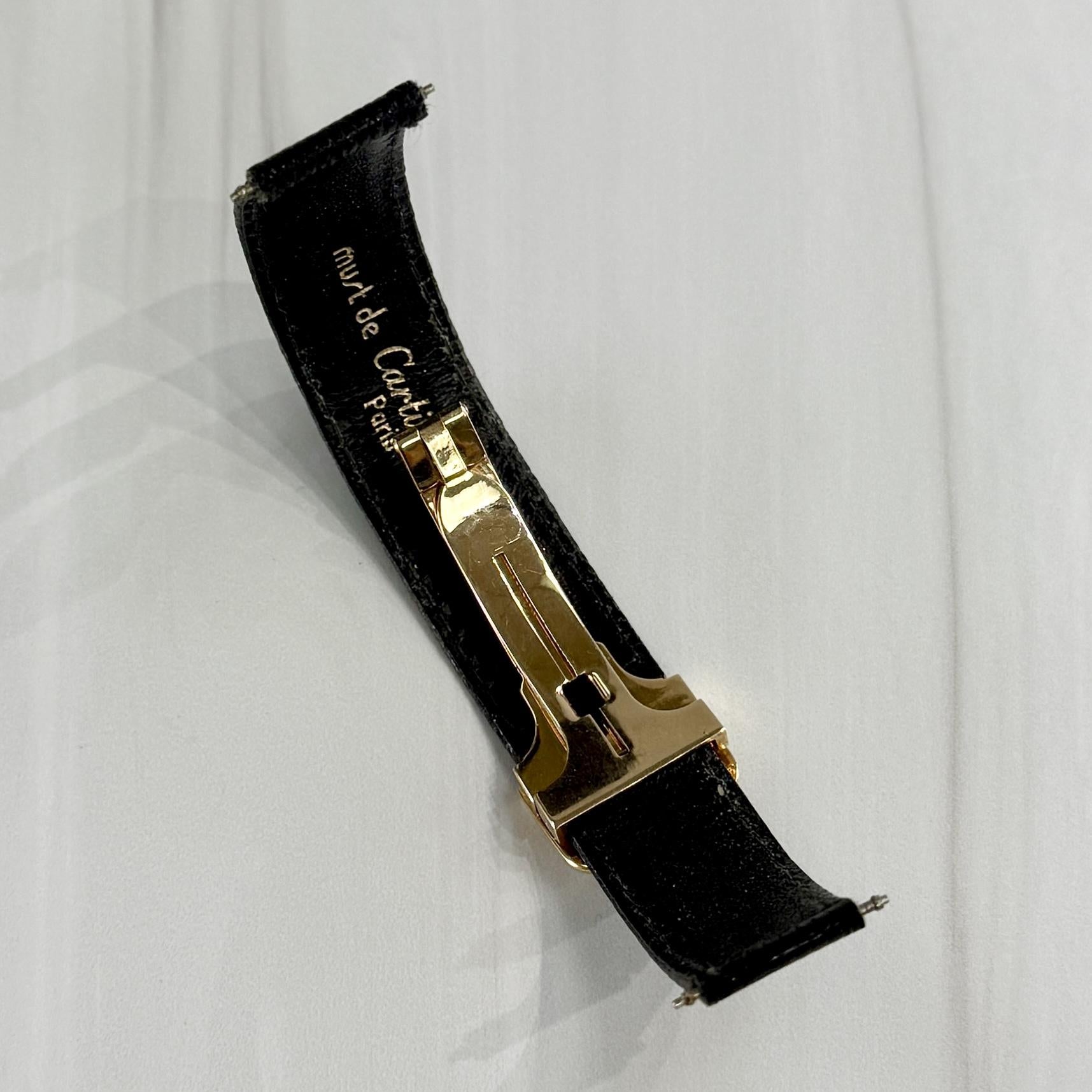 Cartier Deployment Buckle and Band Leather/18k Yellow Gold