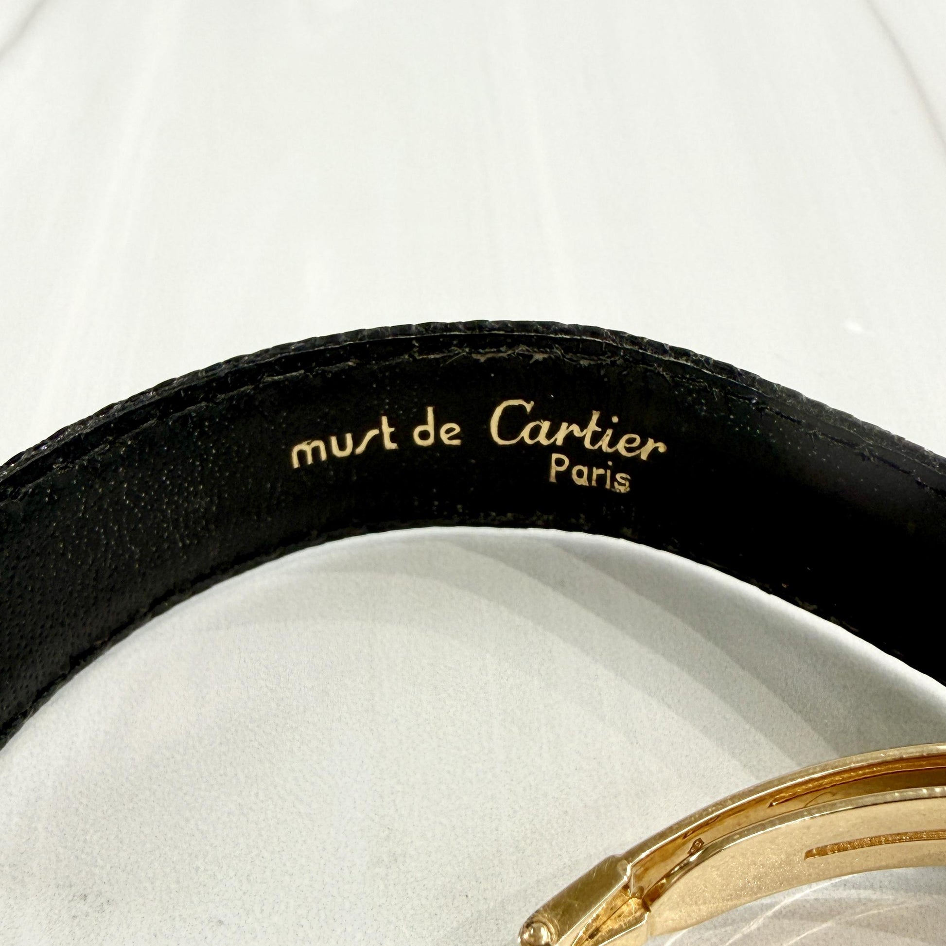 Cartier Deployment Buckle and Band Leather/18k Yellow Gold