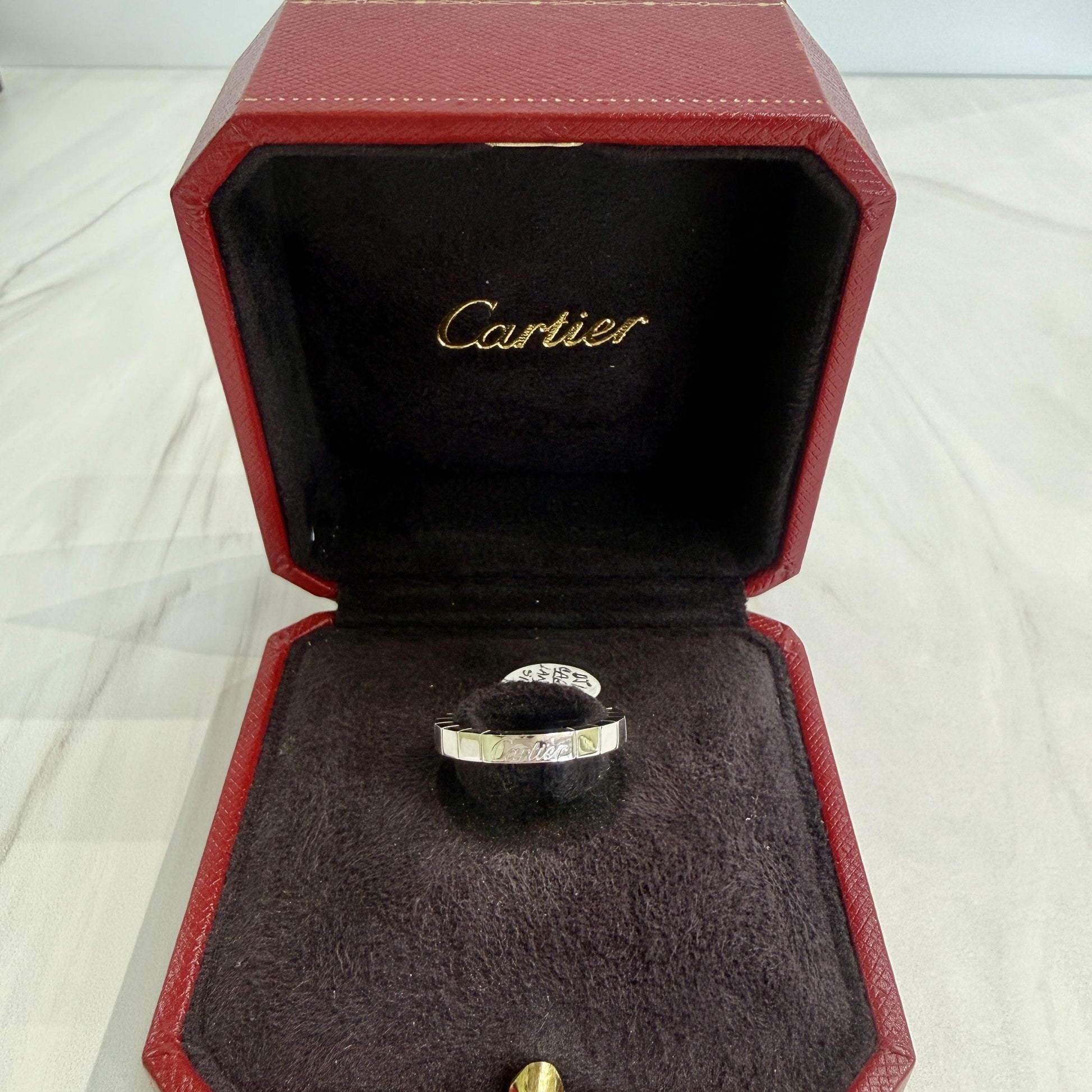 Cartier Lanieres 18k White Gold 3mm Wide Band Ring Size 52-US 6