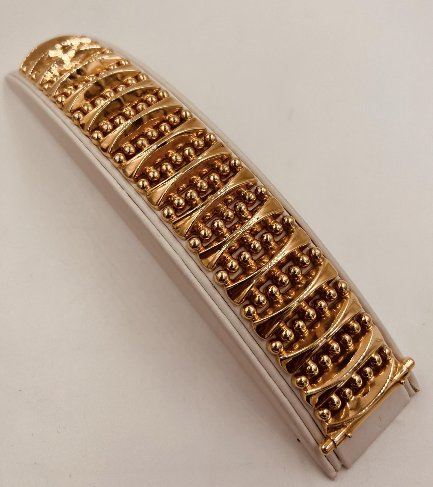 1950s 18k Pinkish Gold Large Curb Link Bracelet