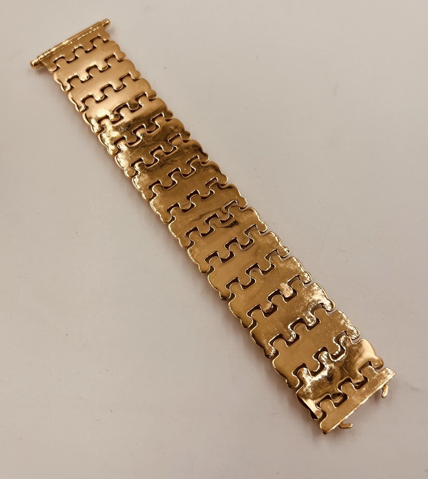 1950s 18k Pinkish Gold Large Curb Link Bracelet