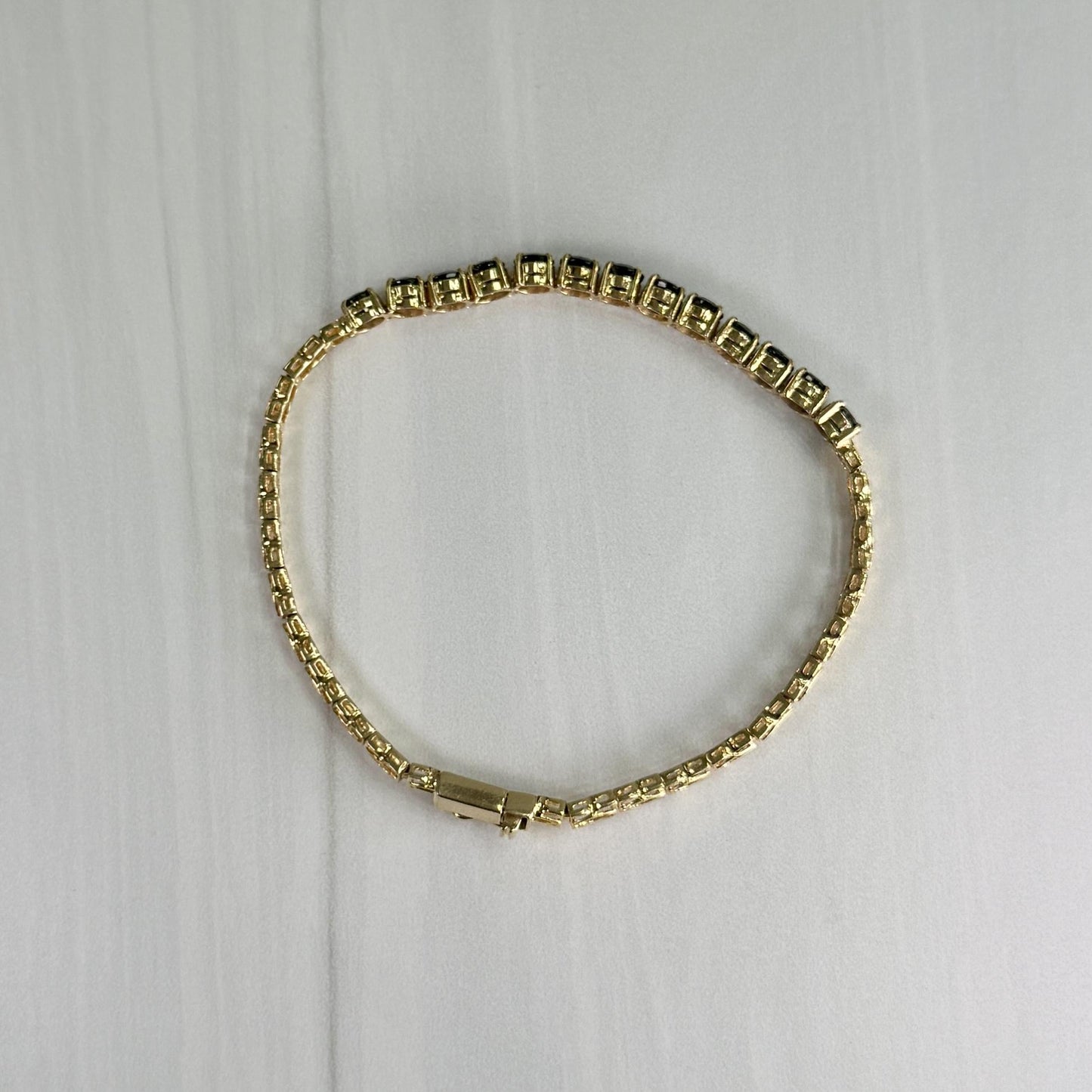 Blue Sapphire Half Tennis Bracelet 14k Yellow Gold