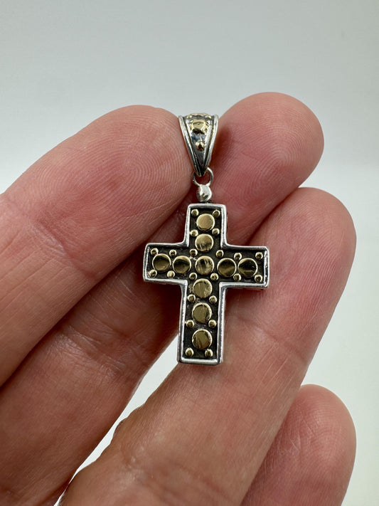 john Hardy Dot Cross Pendant 18k Sterling Silver