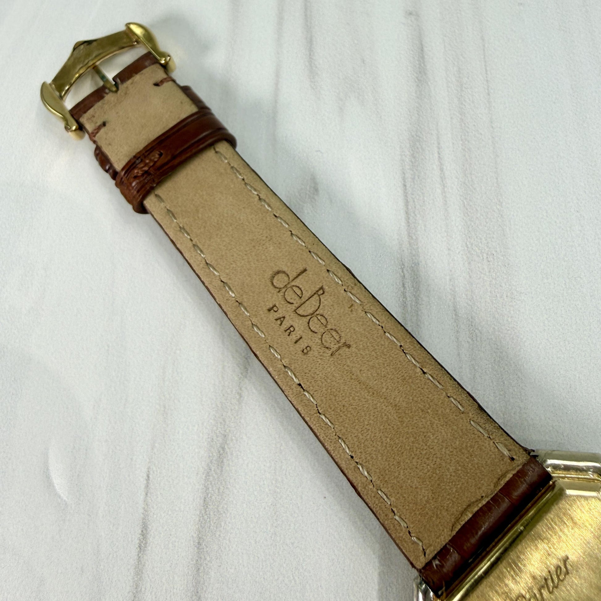 1970's Cartier Ceinture Mechanical Wind 18k Two Tone Gold Watch