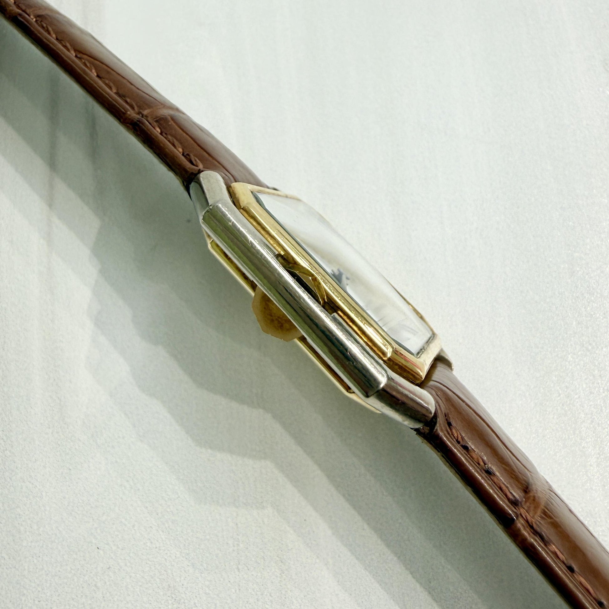 1970's Cartier Ceinture Mechanical Wind 18k Two Tone Gold Watch