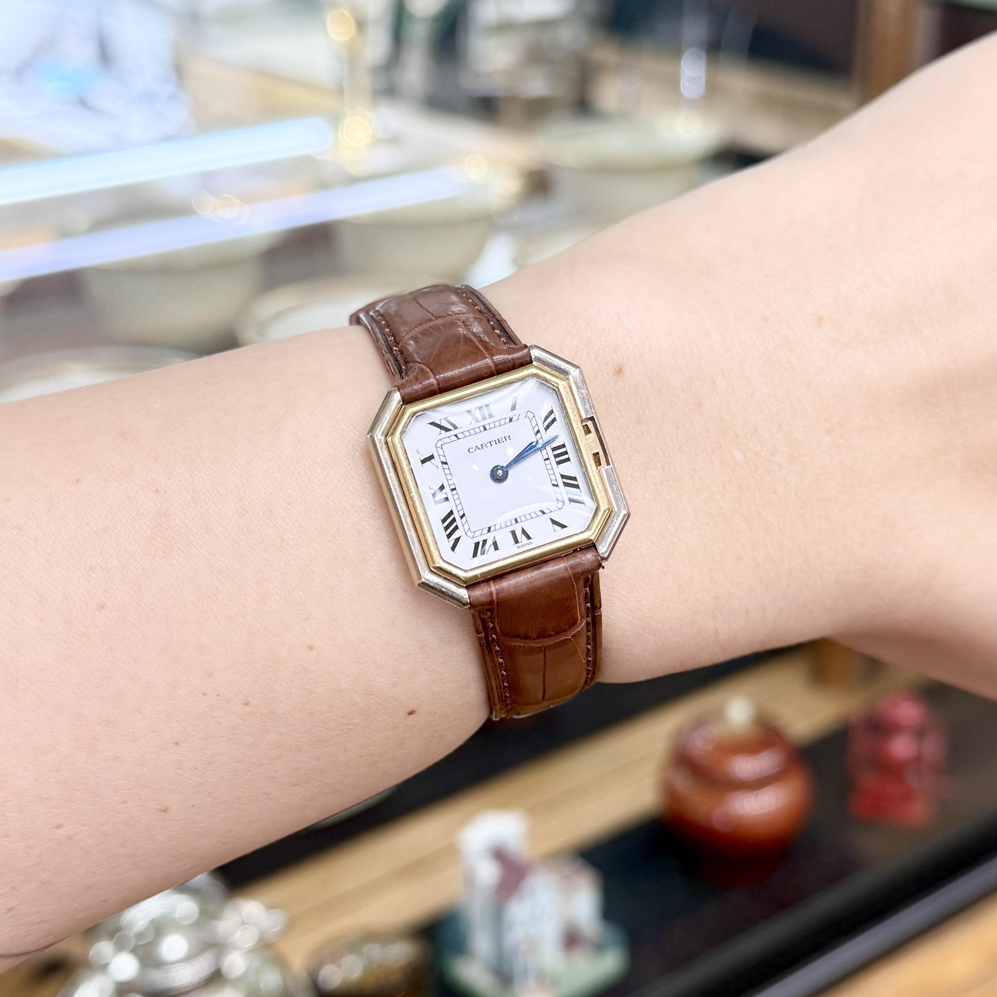 1970's Cartier Ceinture Mechanical Wind 18k Two Tone Gold Watch