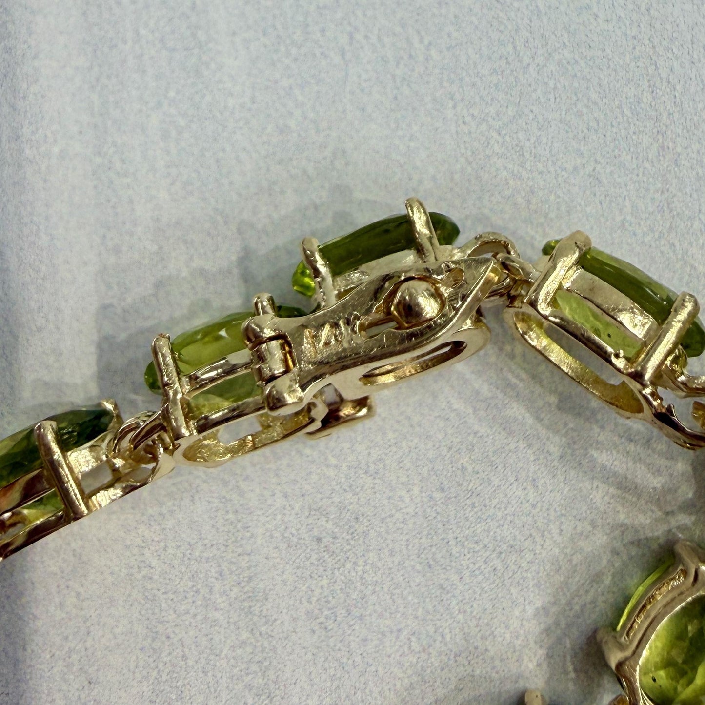 Oval Peridot Tennis Bracelet 14k Yellow Gold