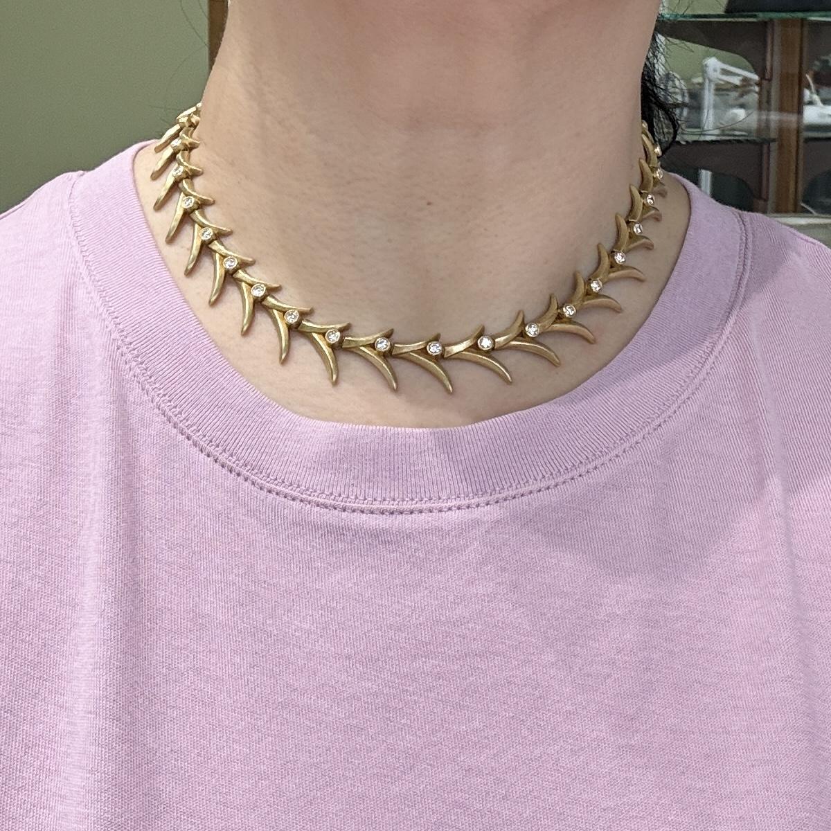 Elizabeth Rand Diamond Collar Necklace 18k Yellow Gold
