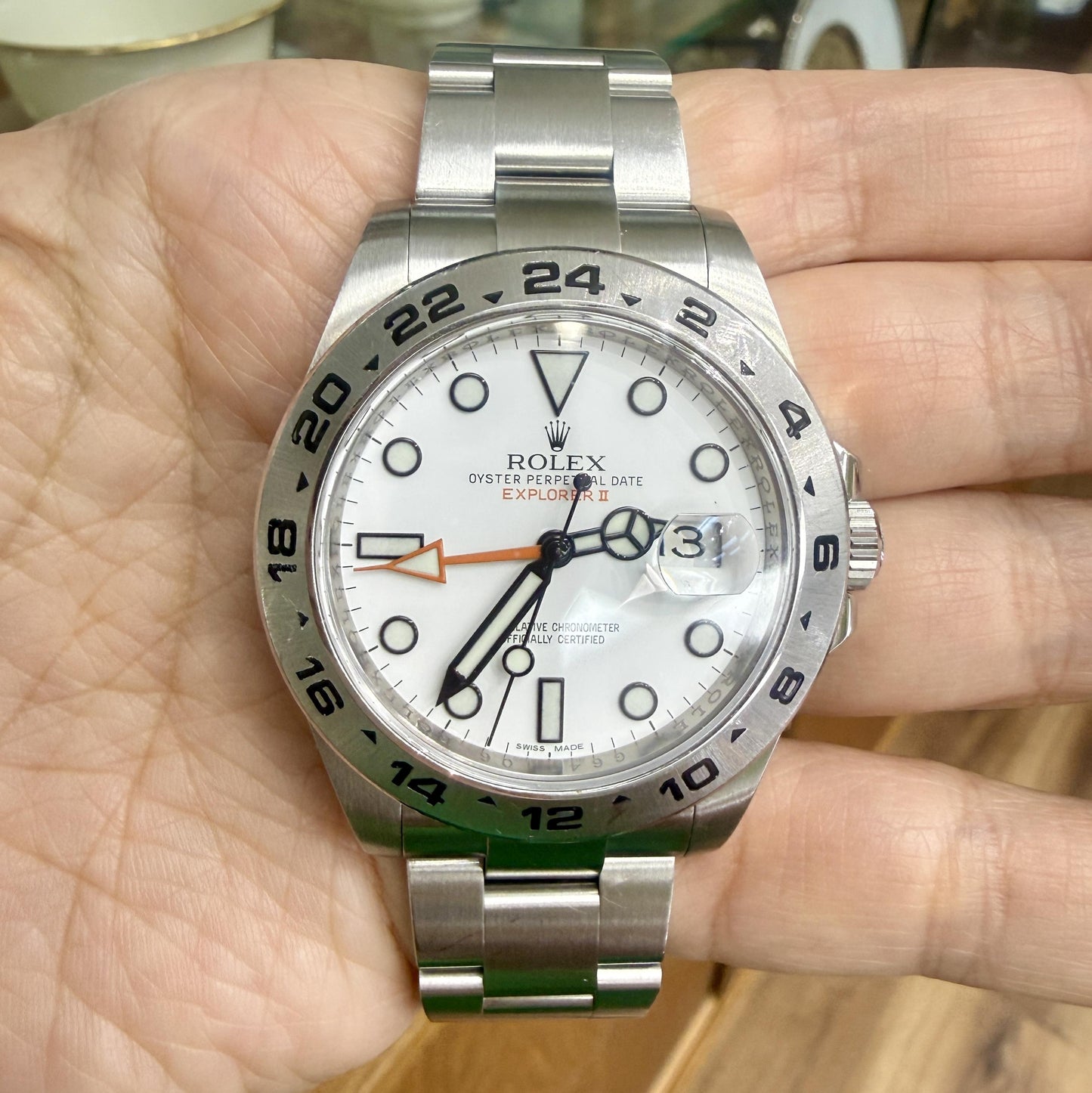 Rolex 216570 Explorer II Polar White Dial Steel 42mm Watch Box Full links