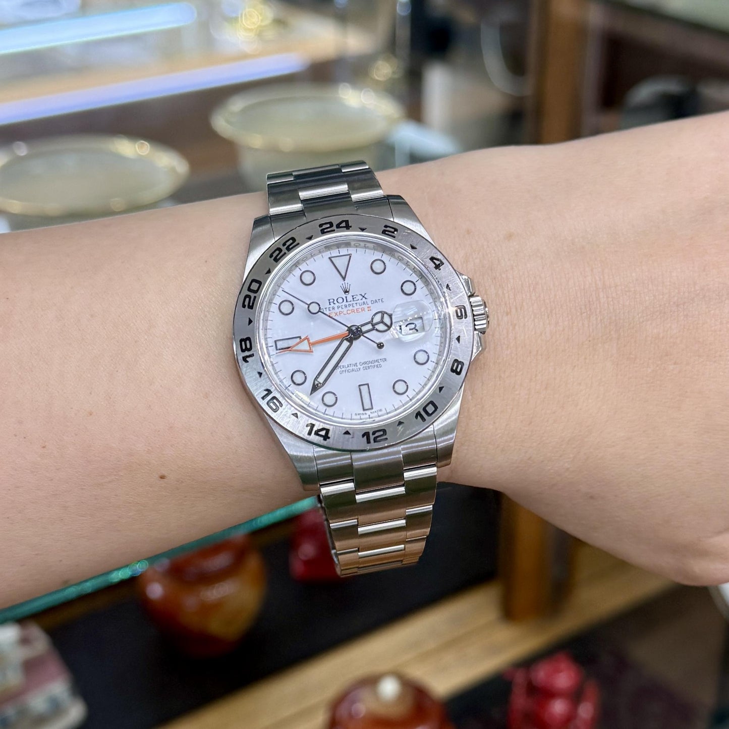 Rolex 216570 Explorer II Polar White Dial Steel 42mm Watch Box Full links