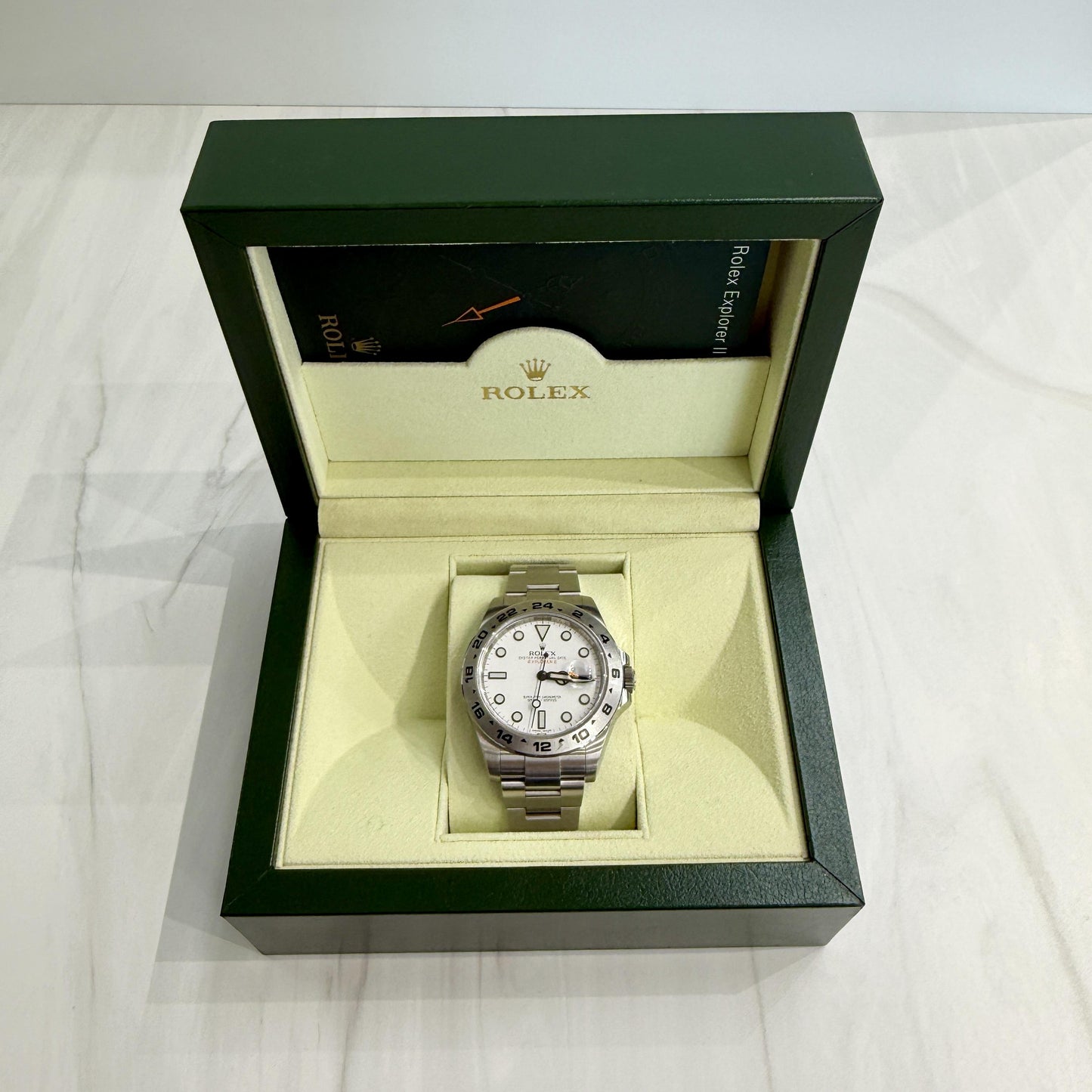 Rolex 216570 Explorer II Polar White Dial Steel 42mm Watch Box Full links