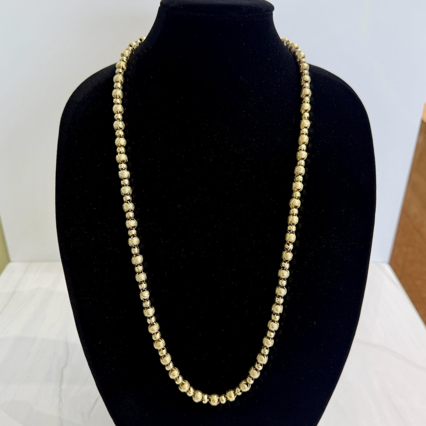 Antique 1890's Victorian Enamel Clasp Long Necklace 14k-17k Yellow Gold