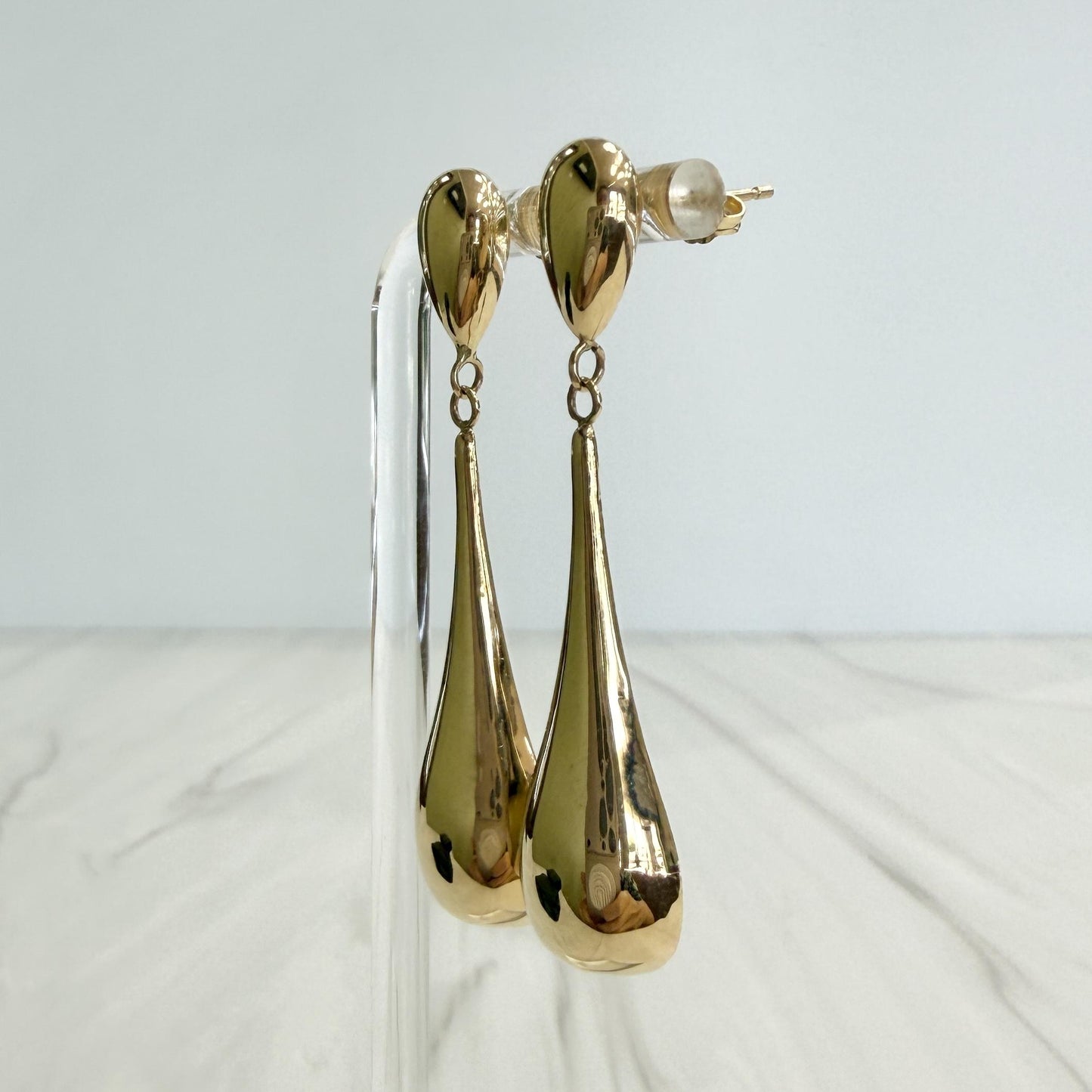 Gold Teardrop Earrings 14k Yellow Gold
