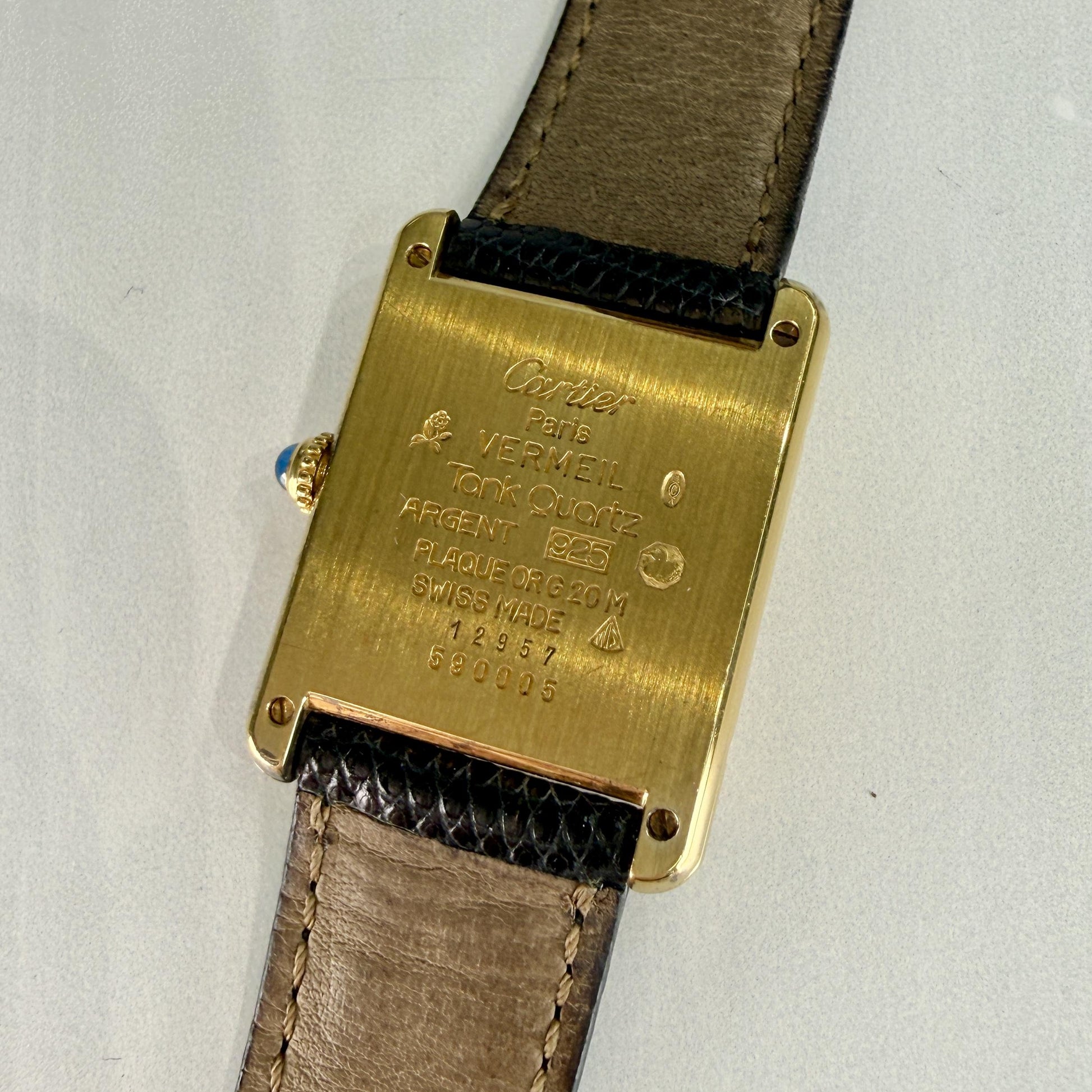 Vintage 1980's Cartier Large Tank Vermeil Watch
