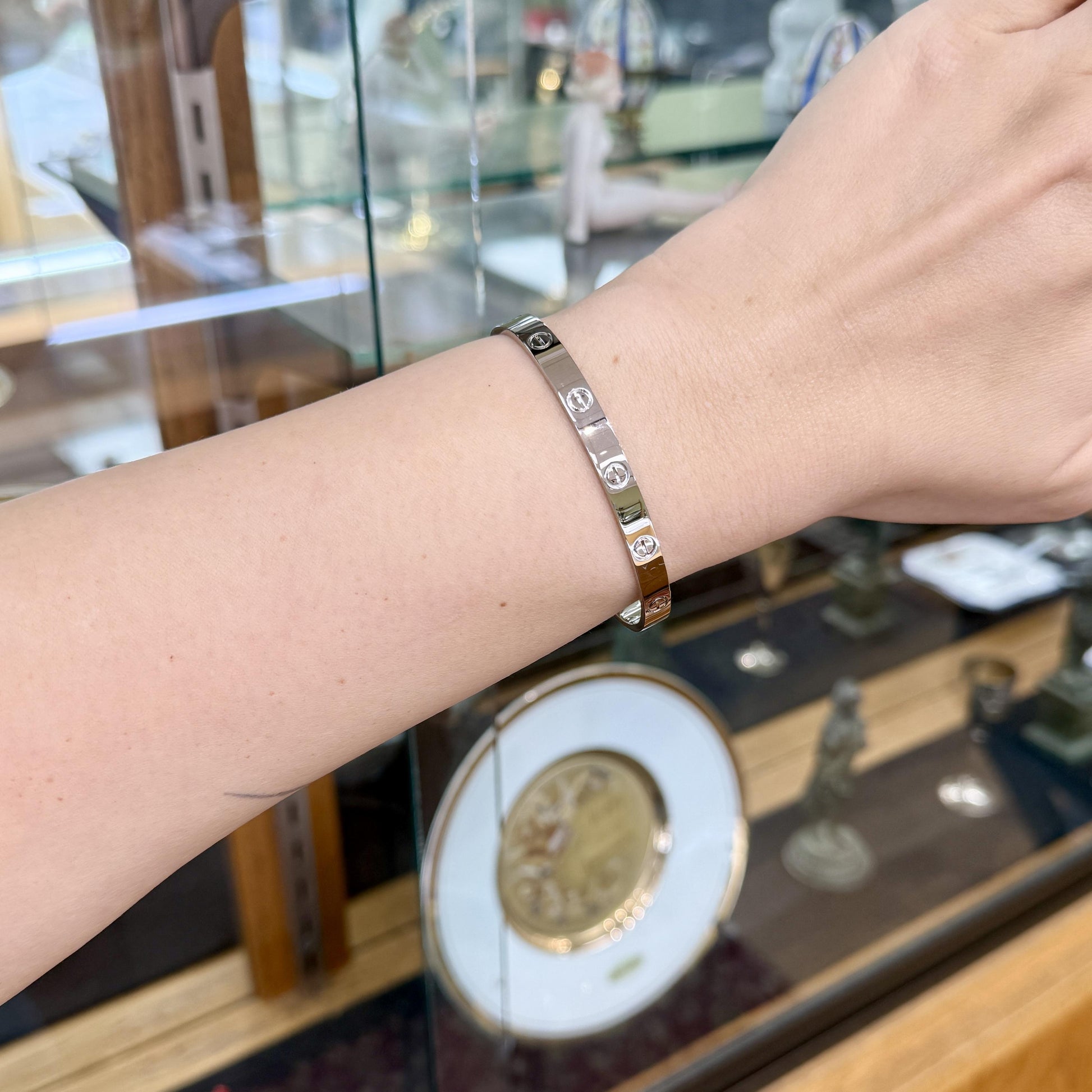 Cartier Love Cuff Bracelet 18k White Gold