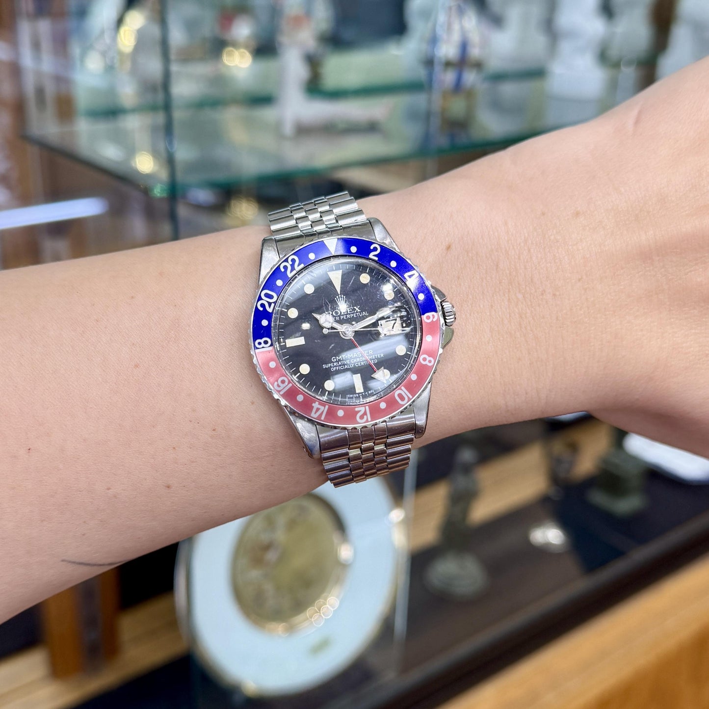Vintage Rolex GMT-Master Ref 1675 Pepsi Stainless Steel Bracelet Watch
