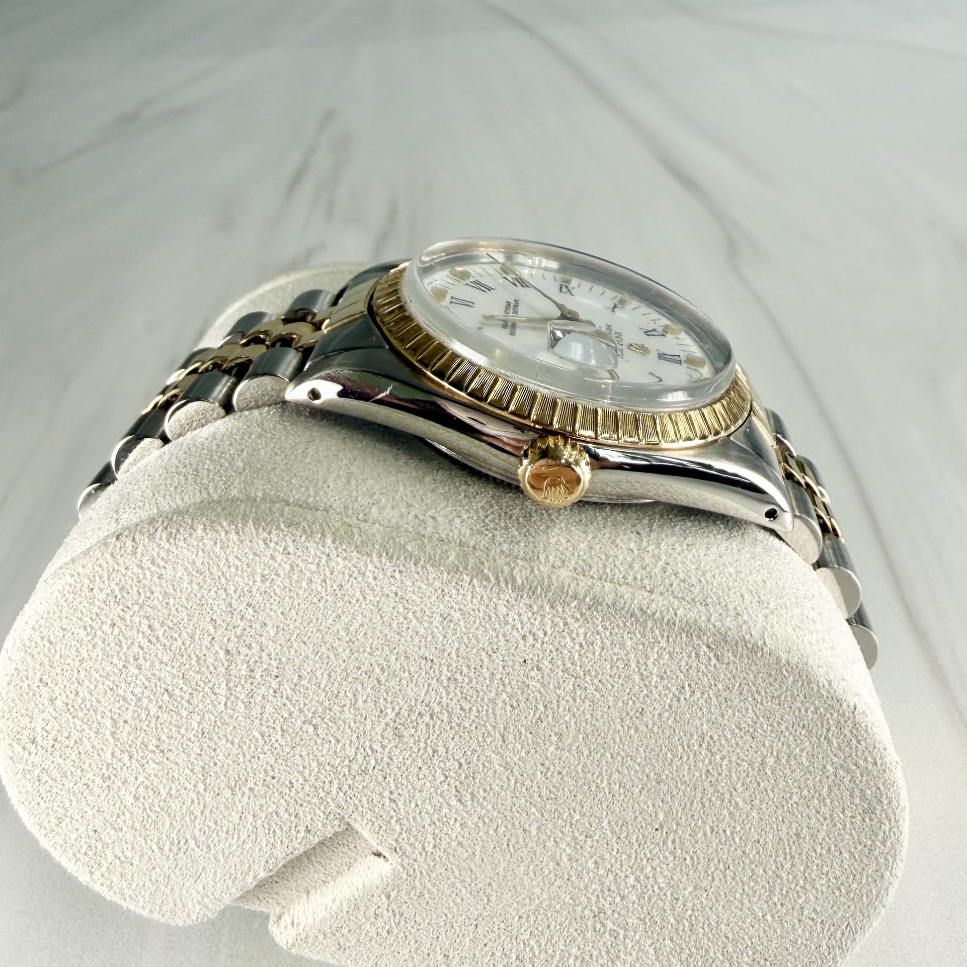 1986 Rolex Date 15053 18K Gold & Stainless Steel Wristwatch Buckley Dial