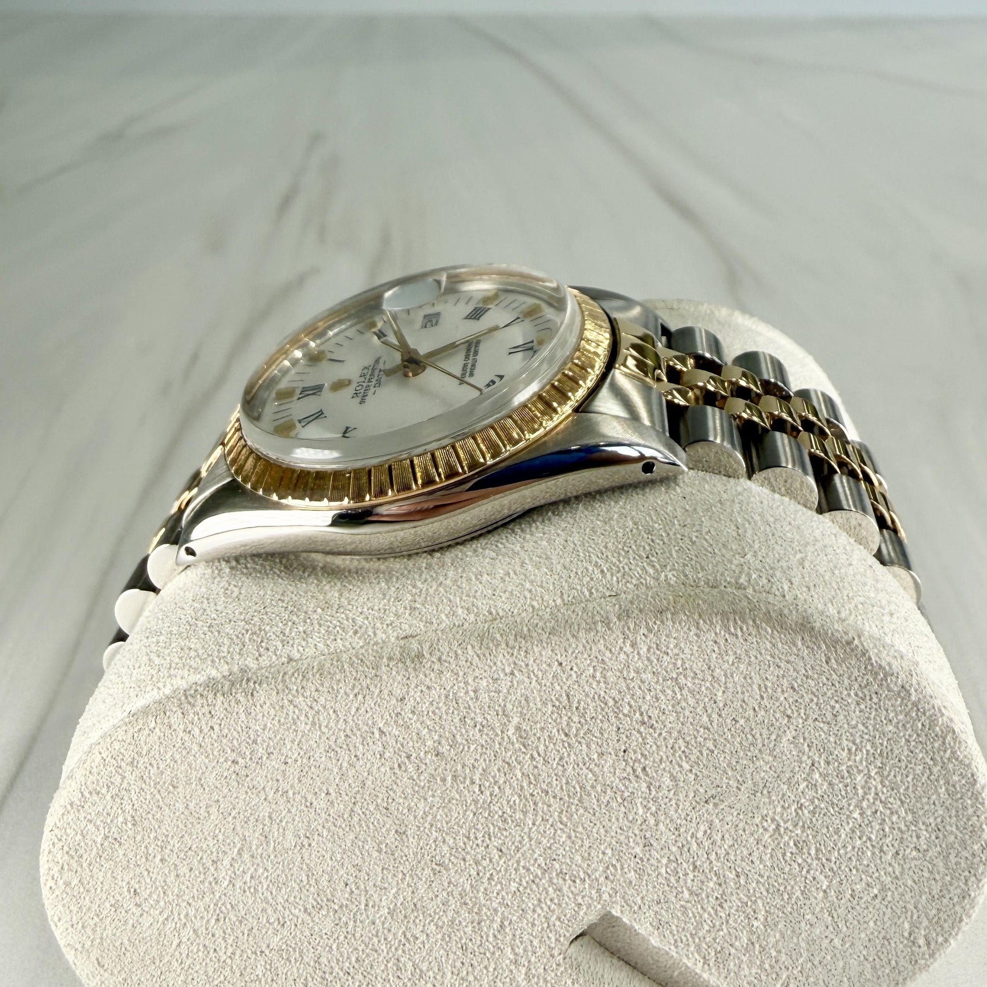 1986 Rolex Date 15053 18K Gold & Stainless Steel Wristwatch Buckley Dial