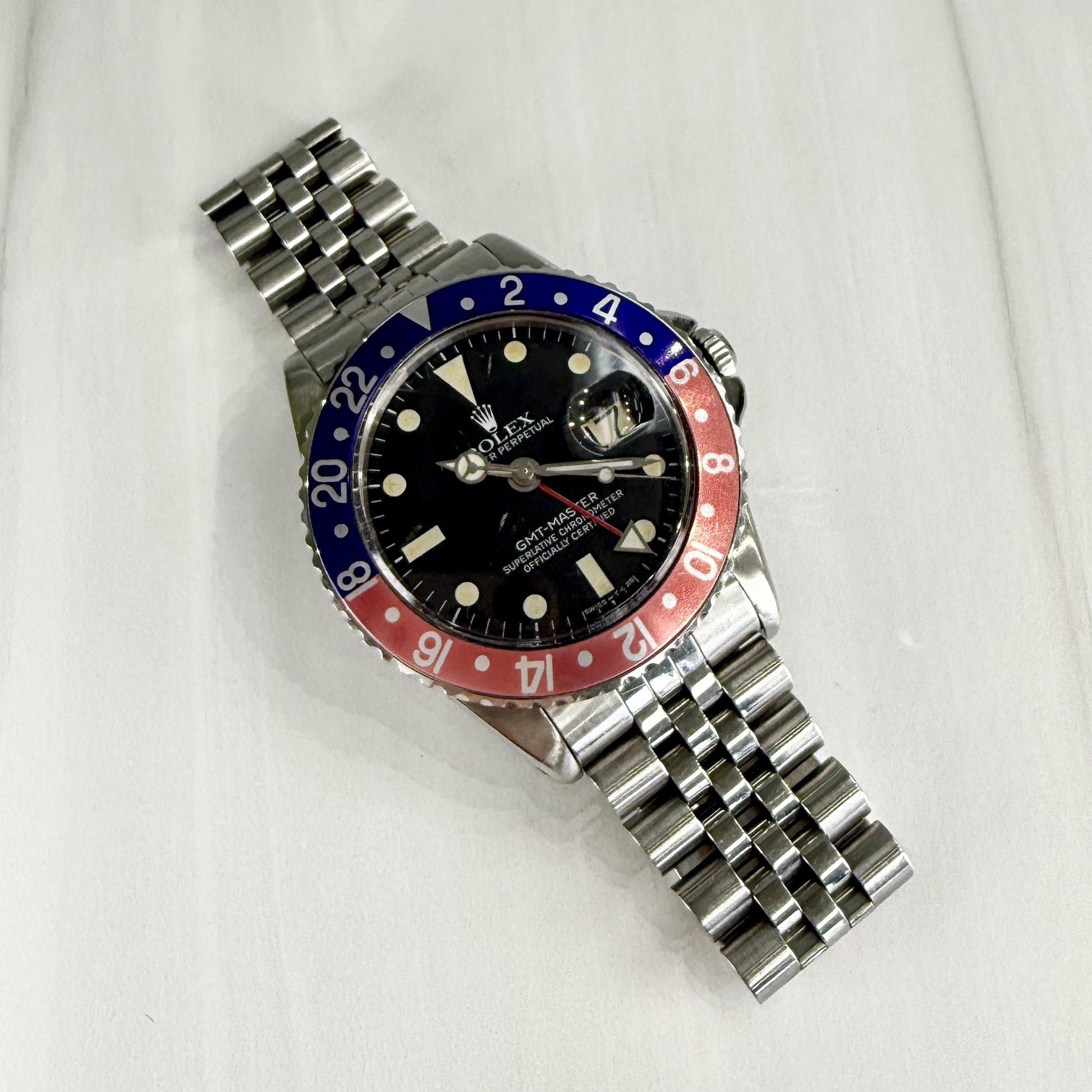Vintage Rolex GMT-Master Ref 1675 Pepsi Stainless Steel Bracelet Watch