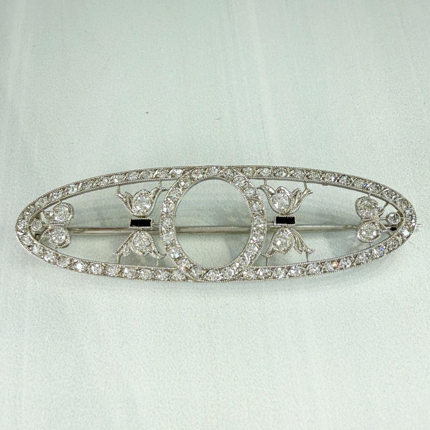Antique Edwardian Dreicer & Co. Old Cut Diamond Brooch Platinum