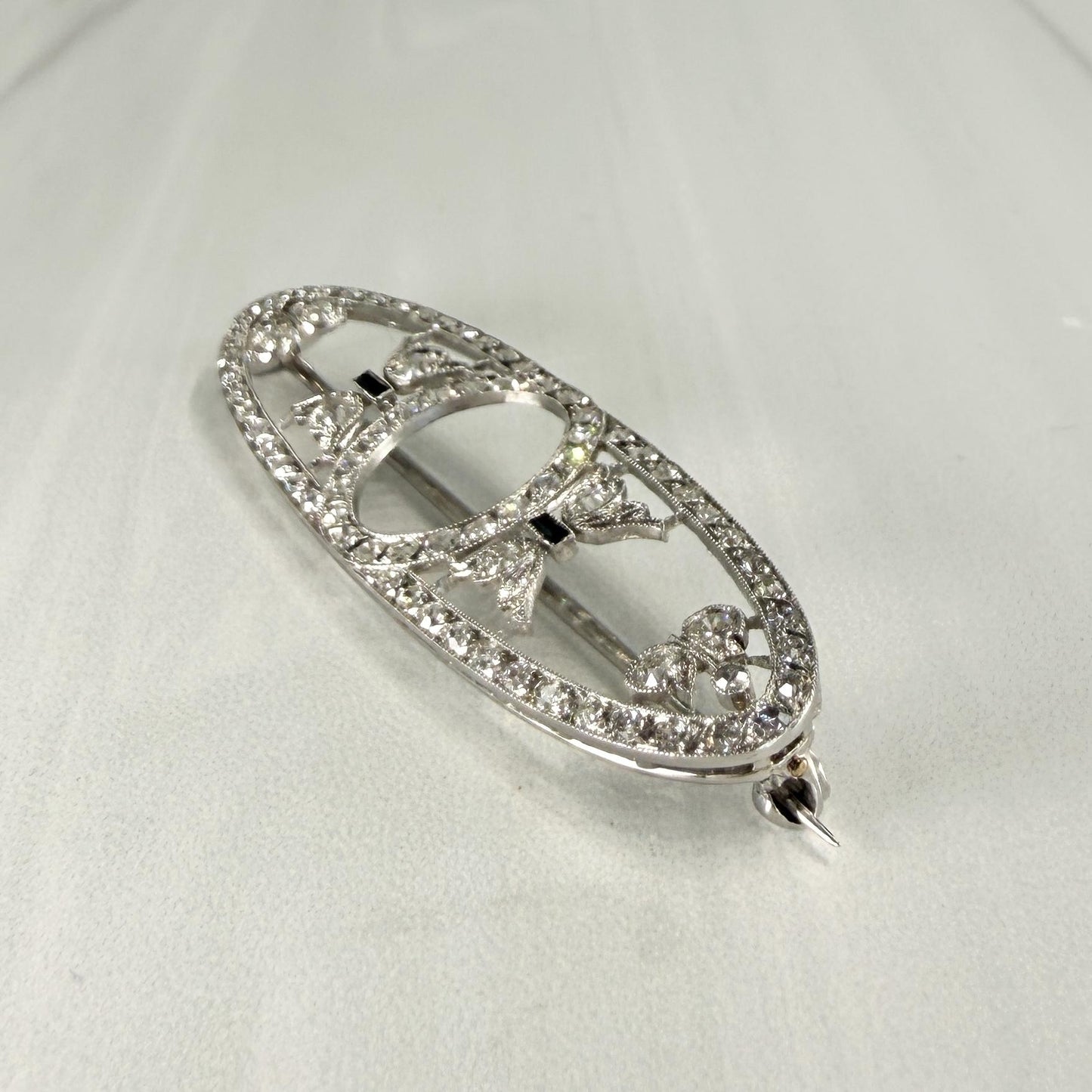 Antique Edwardian Dreicer & Co. Old Cut Diamond Brooch Platinum