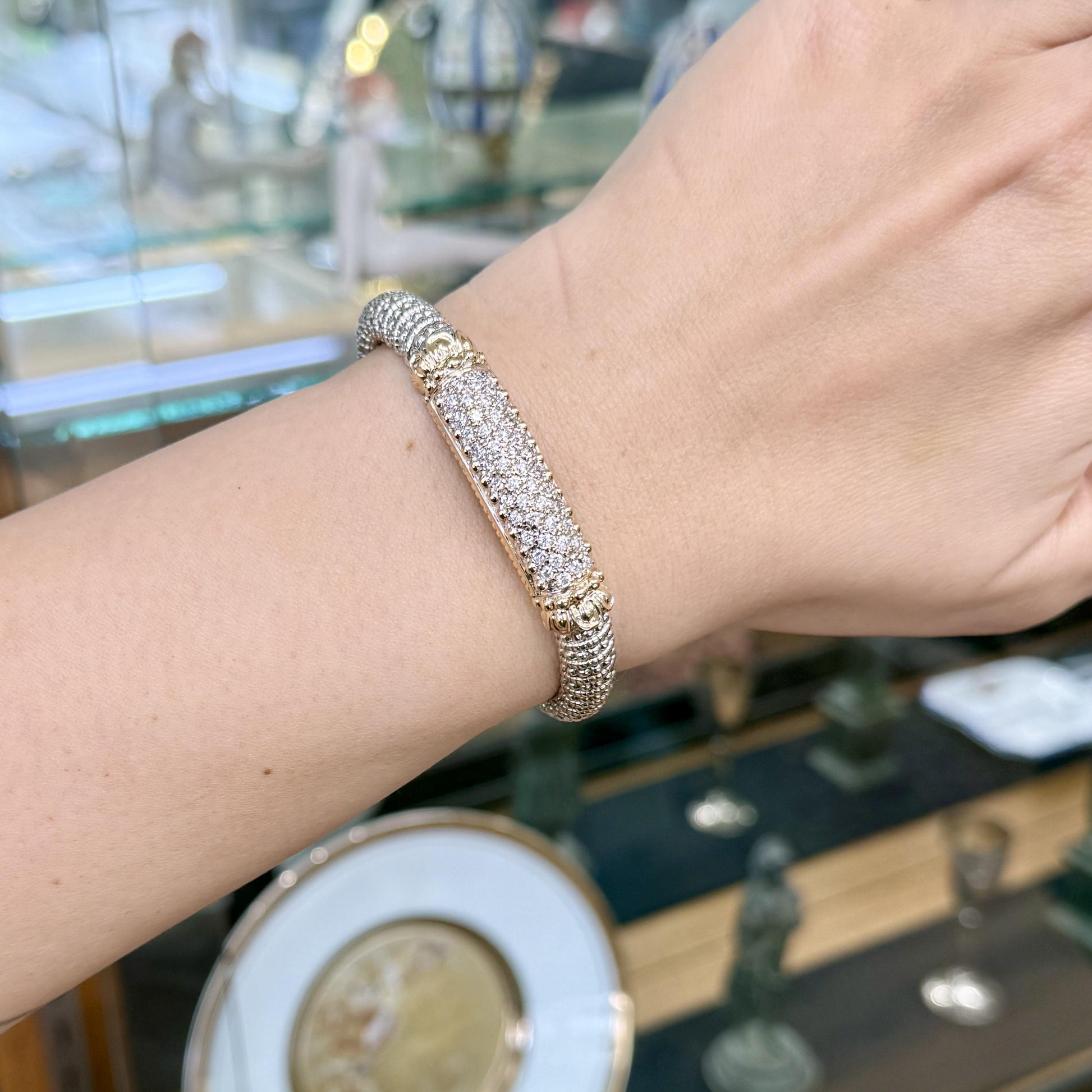 Alwand Vahan 8mm Diamond Bracelet 14k/Sterling Silver