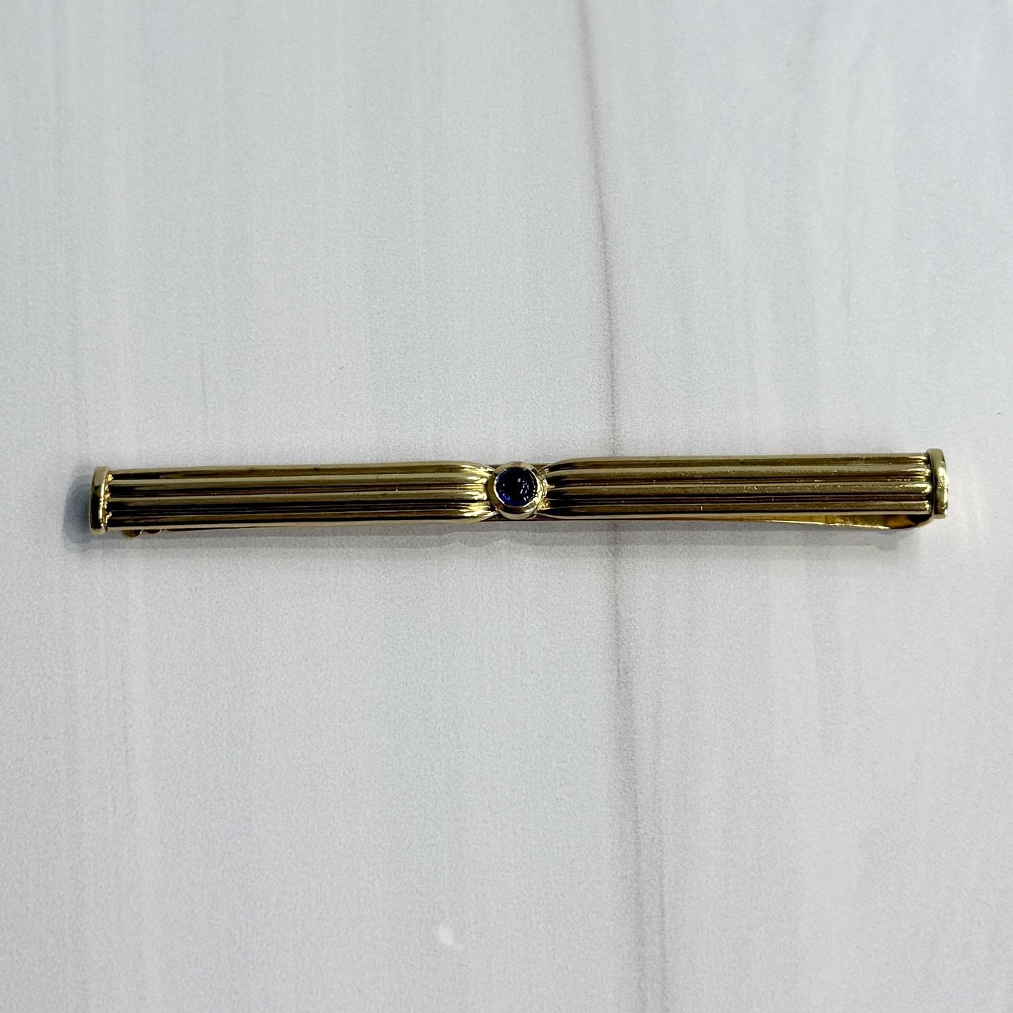 Cartier Pasha Sapphire Tie Clip 18k Yellow Gold