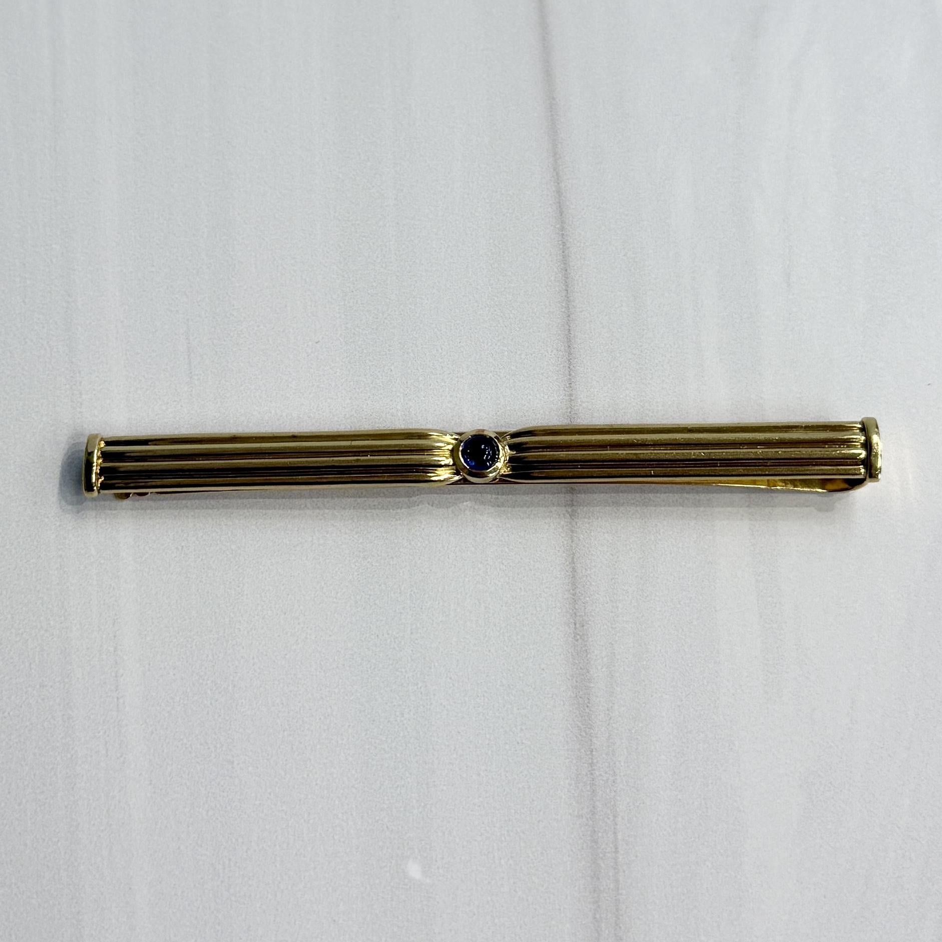 Cartier Pasha Sapphire Tie Clip 18k Yellow Gold
