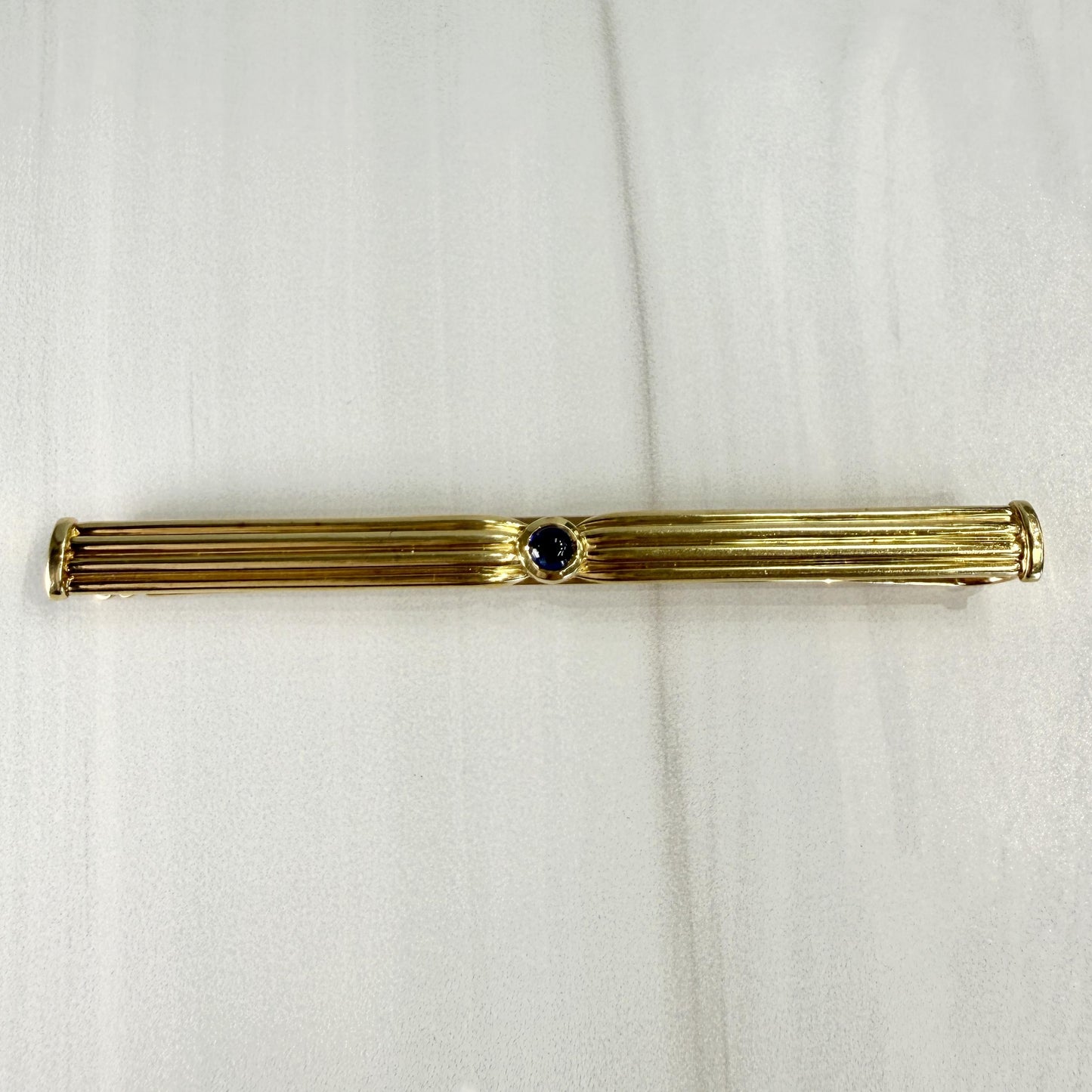 Cartier Pasha Sapphire Tie Clip 18k Yellow Gold