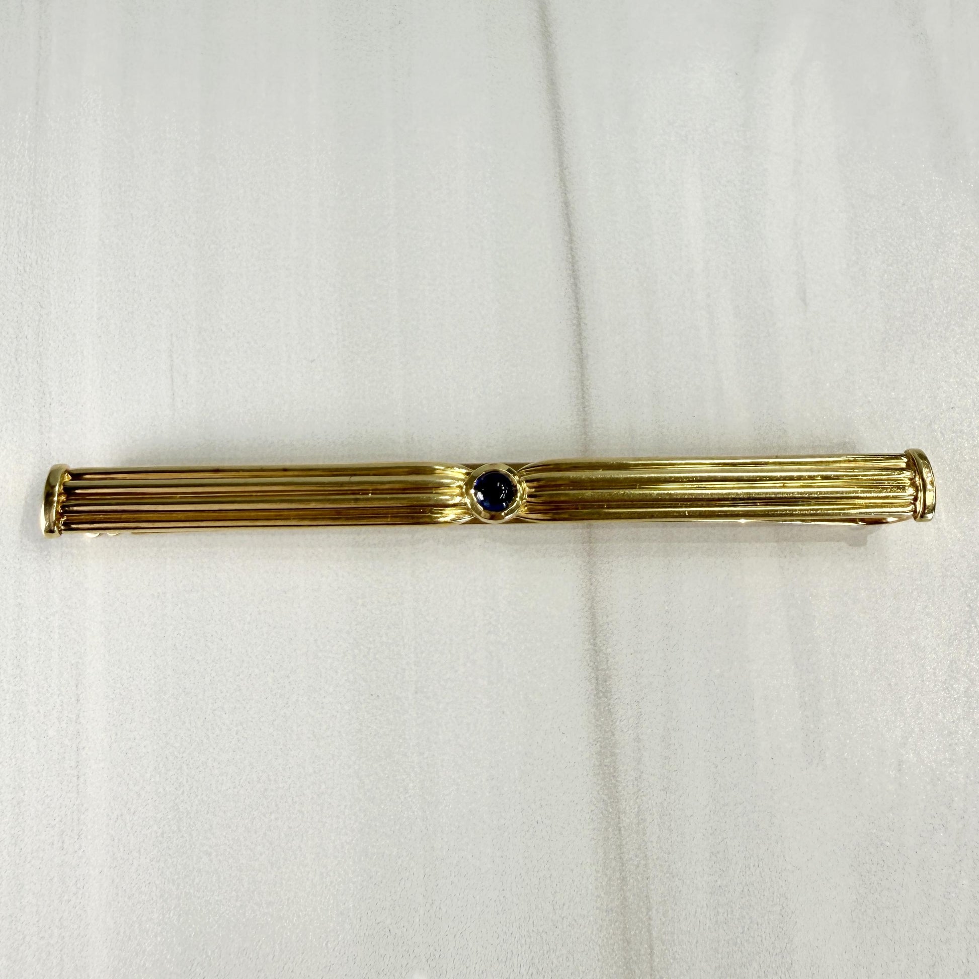 Cartier Pasha Sapphire Tie Clip 18k Yellow Gold
